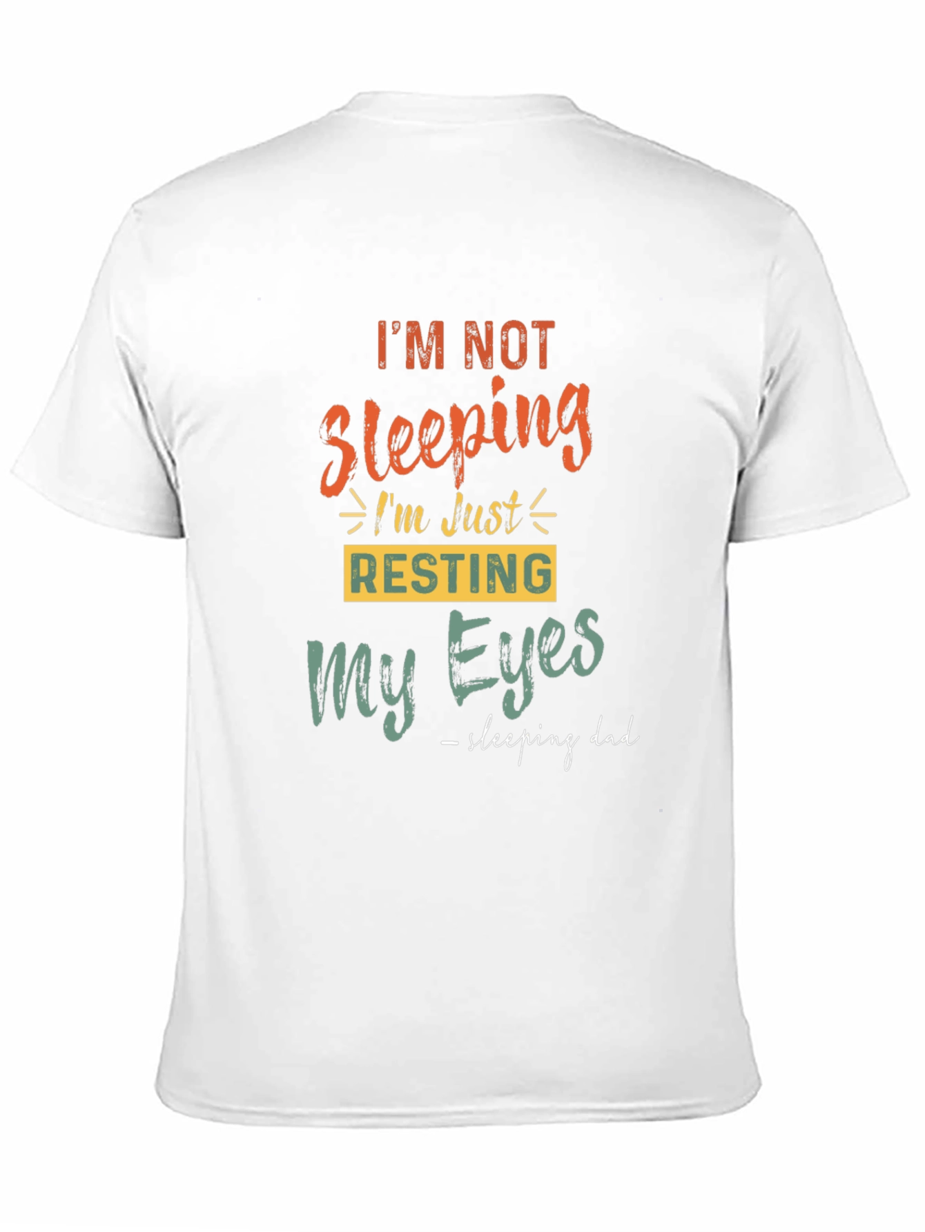 Funny Sleeping Dad Graphic Print Mens Tee