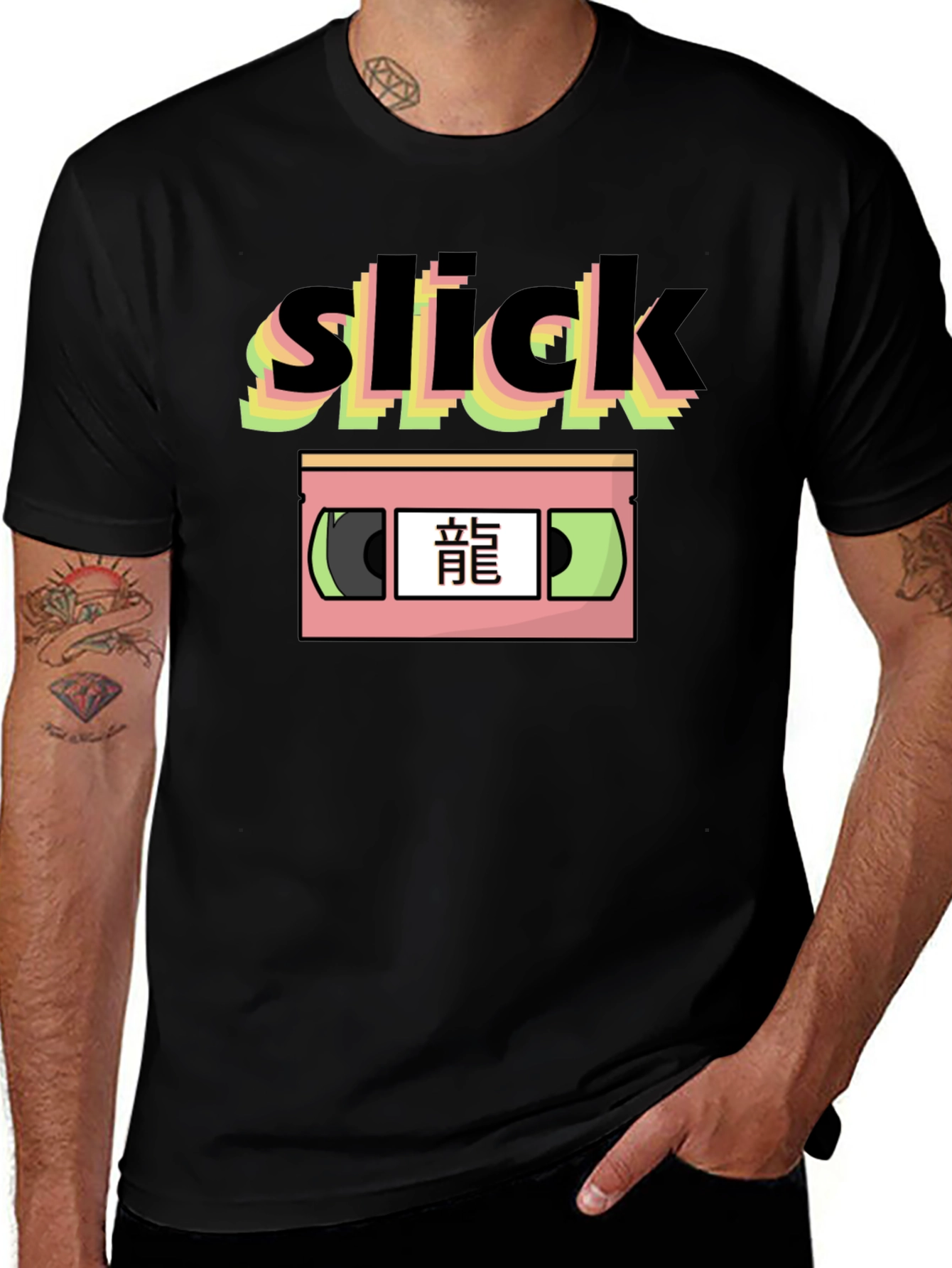 Slick Retro Japanese VHS Graphic T-Shirt