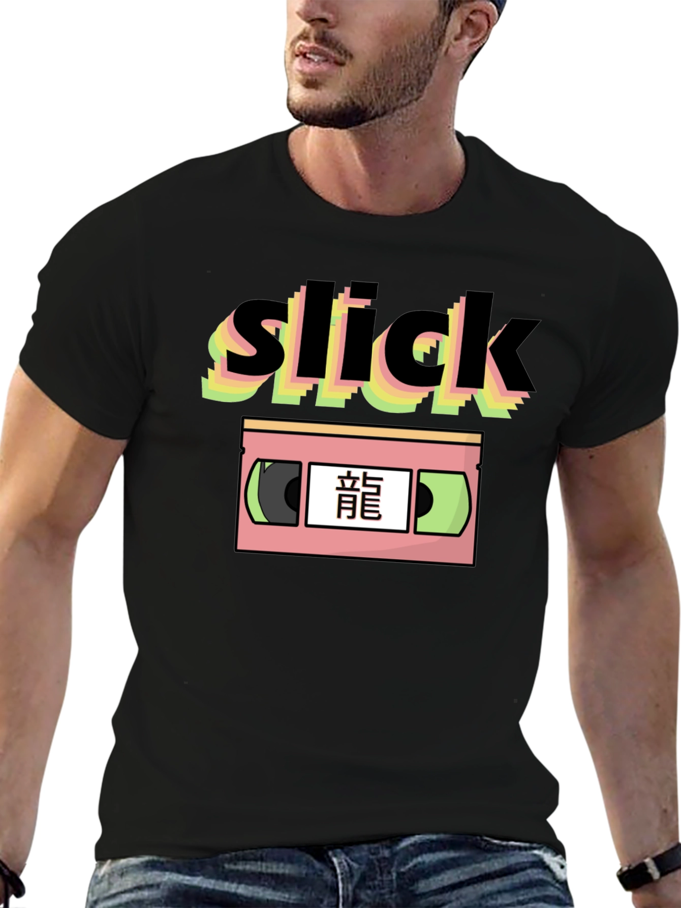Slick Retro Japanese VHS Graphic T-Shirt