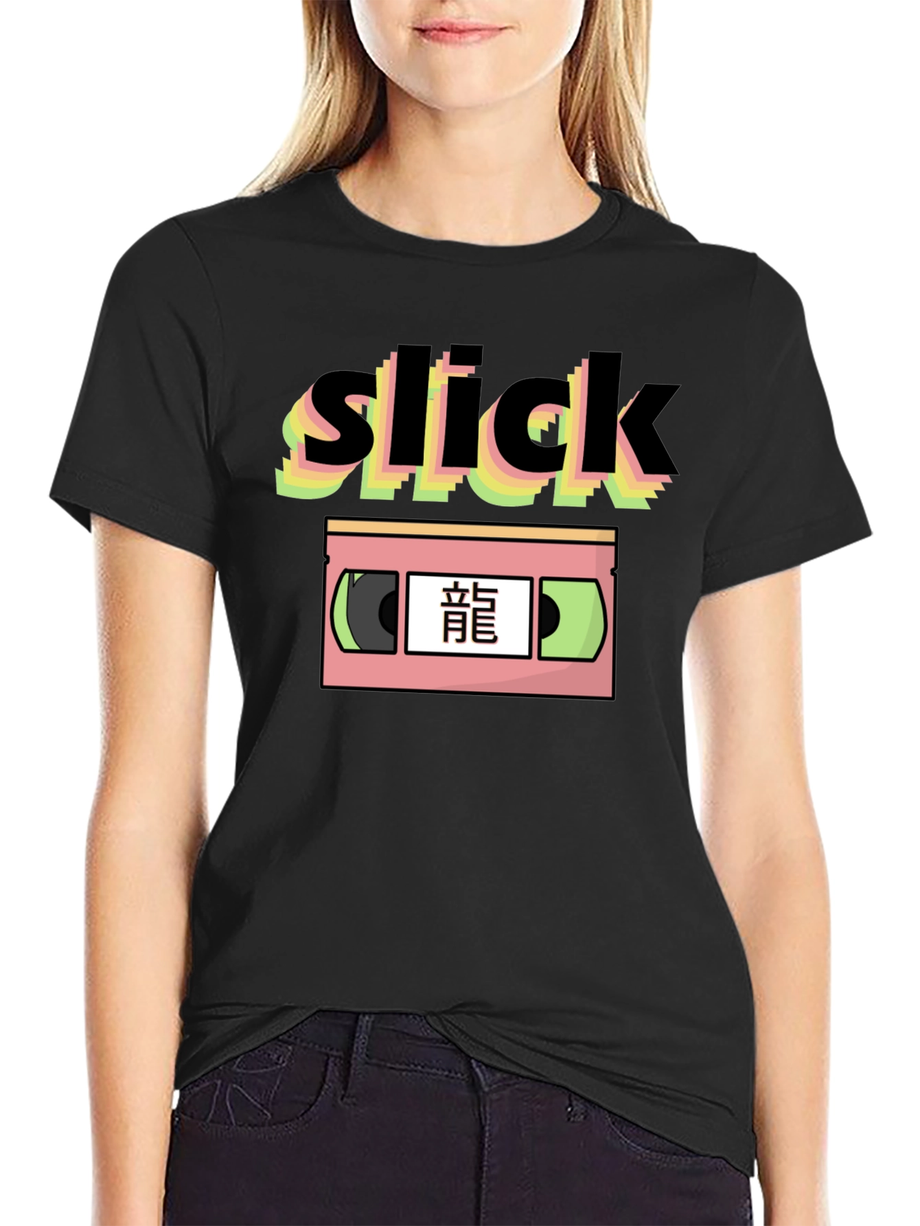 Slick Retro Japanese VHS Graphic T-Shirt