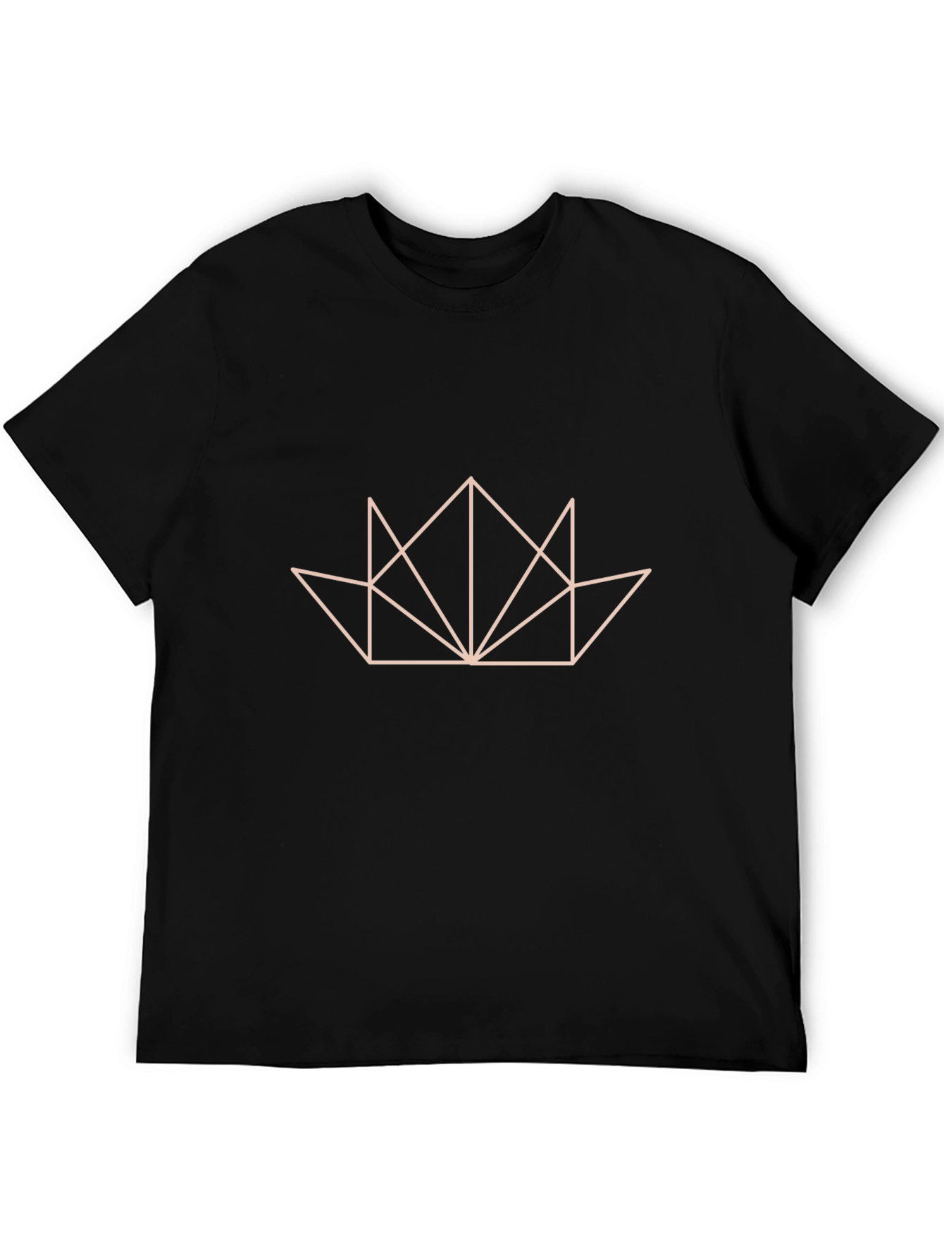 Geometric Crown Graphic Black T-Shirt