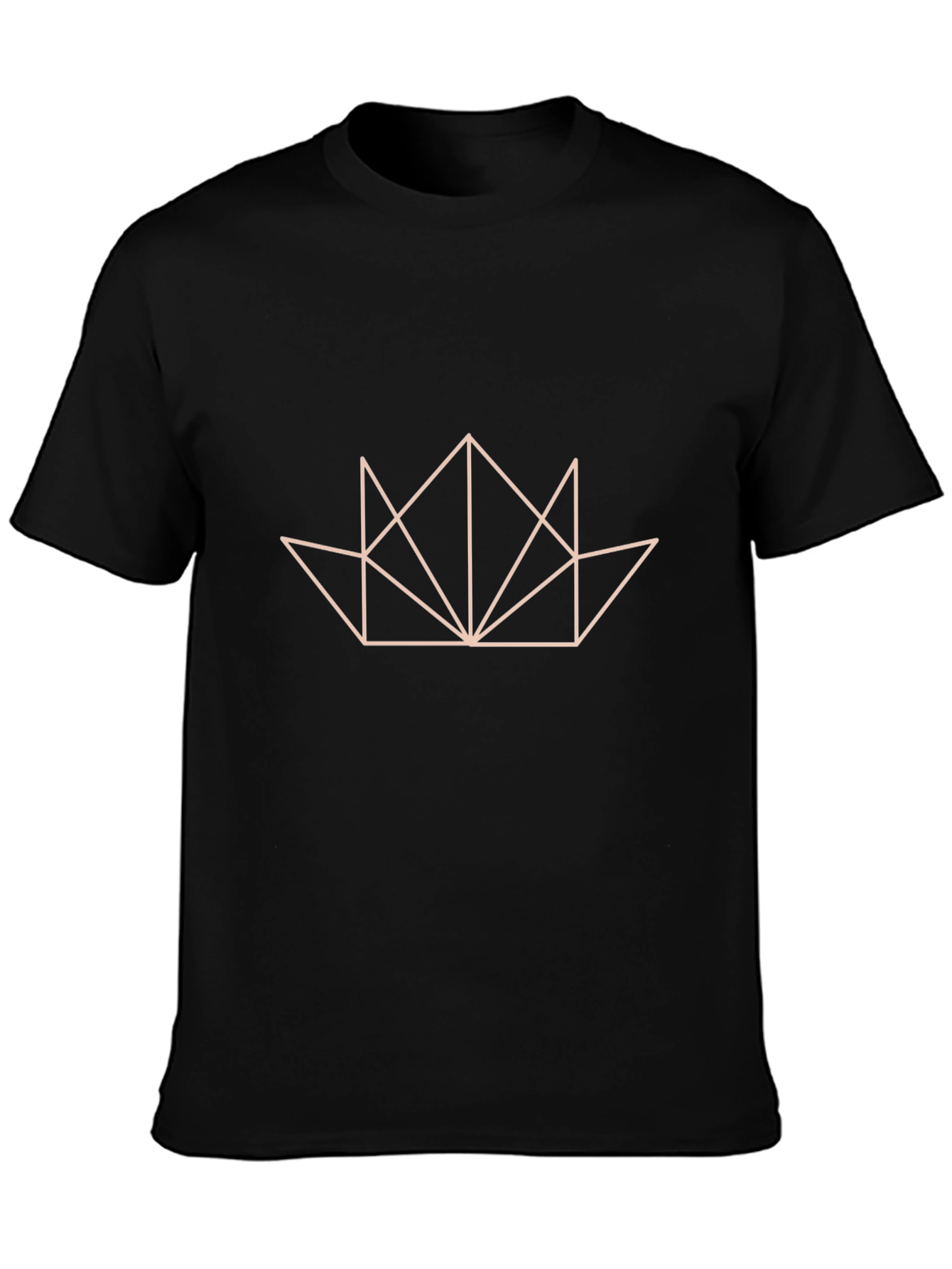 Geometric Crown Graphic Black T-Shirt