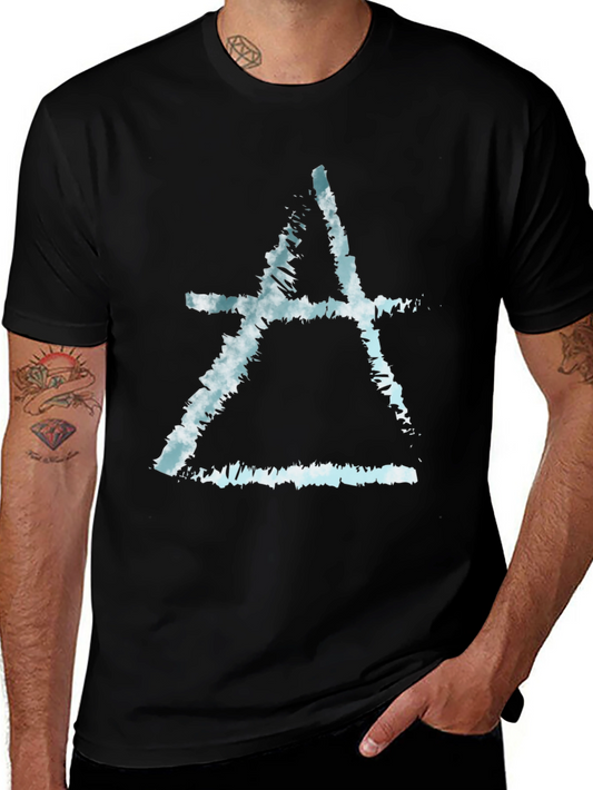 Abstract Symbol Tee - Black Cotton Blend T-Shirt
