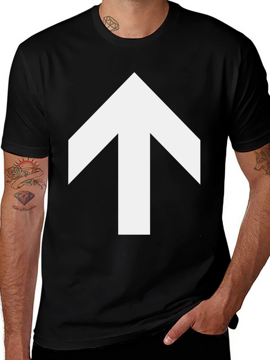 Arrow Up Graphic Tee - Casual Black T-Shirt