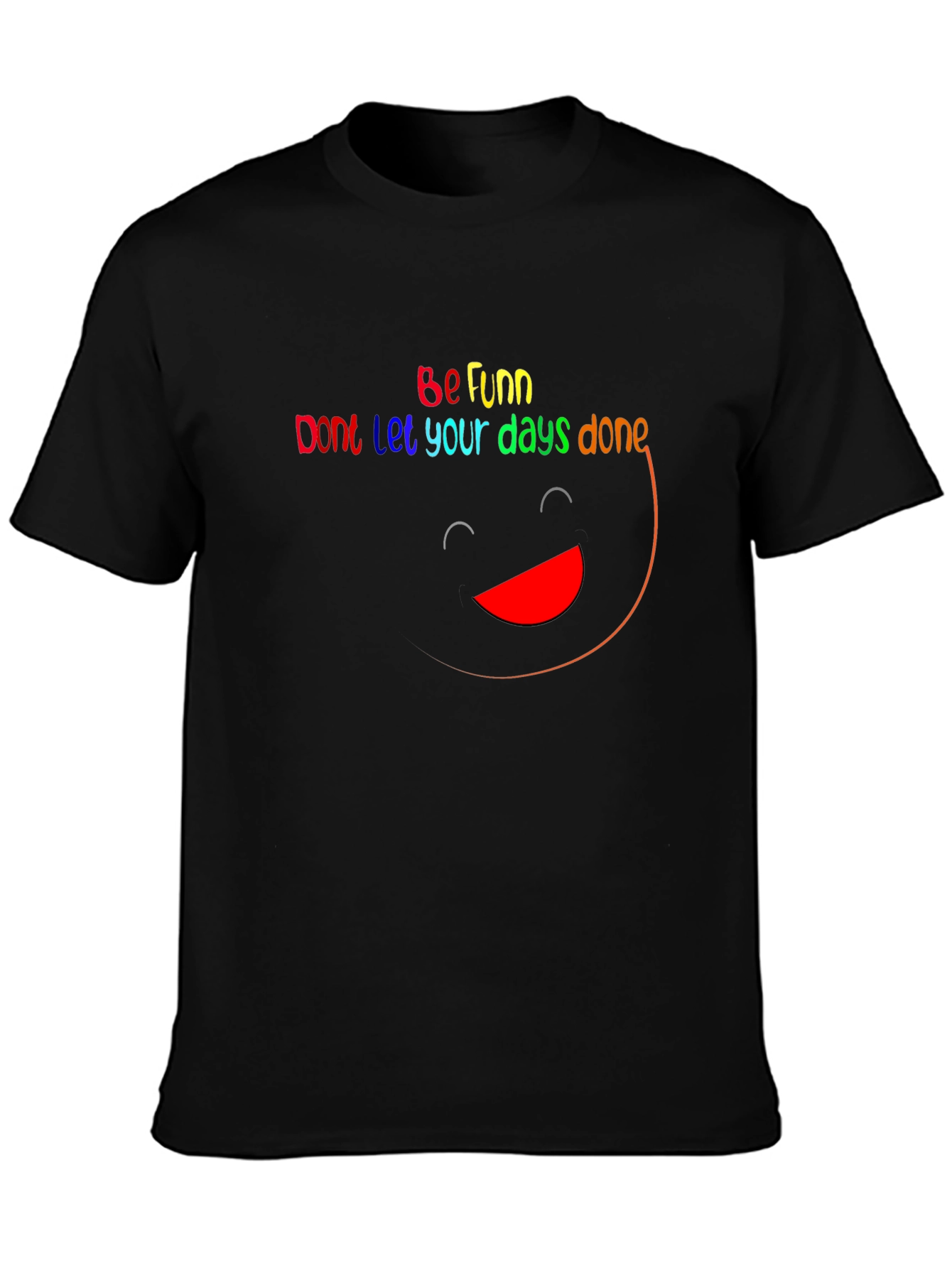 Be Funn Graphic Tee - Black Cotton T-Shirt