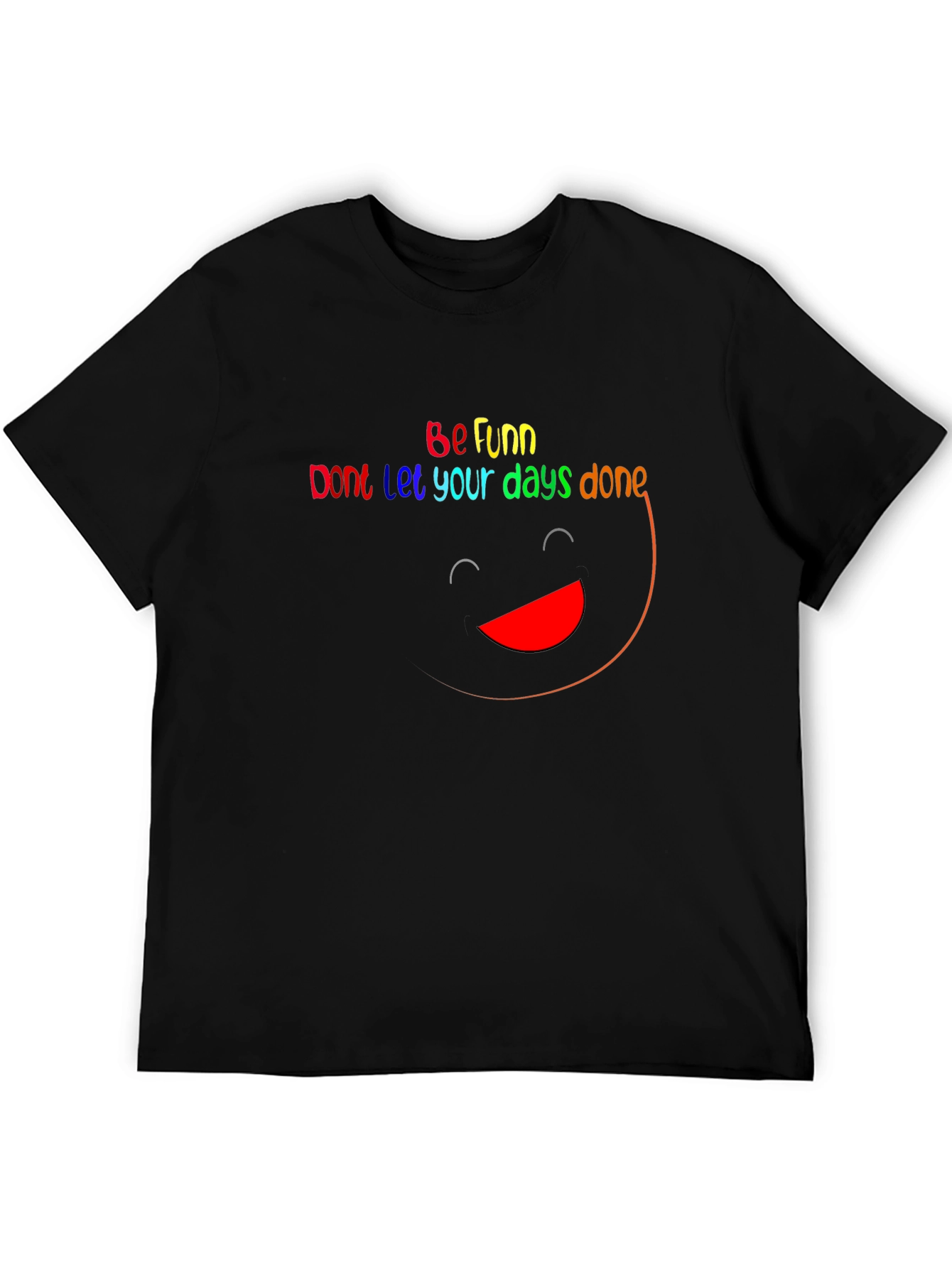 Be Funn Graphic Tee - Black Cotton T-Shirt