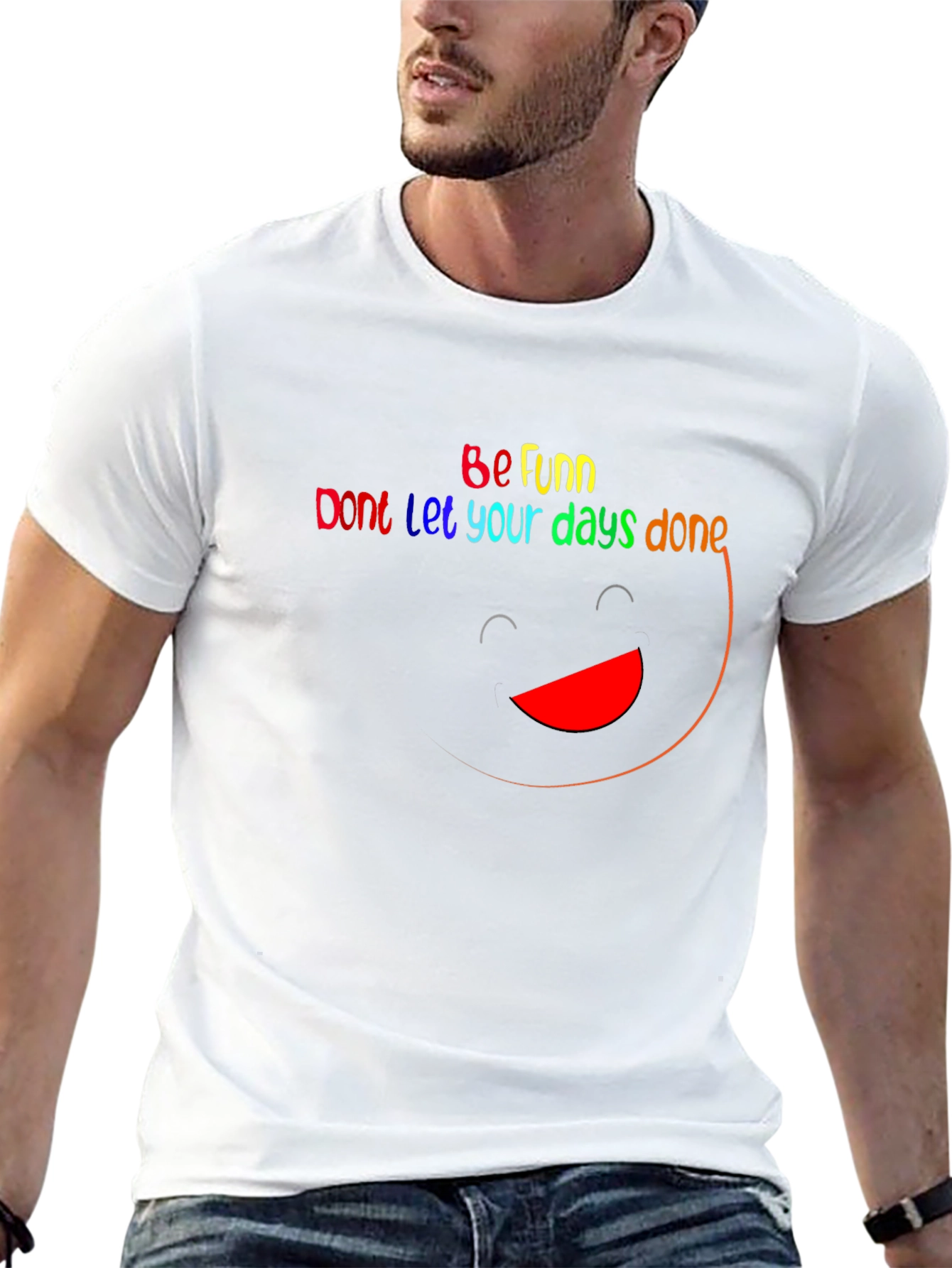 Be Funn Graphic Tee - Black Cotton T-Shirt