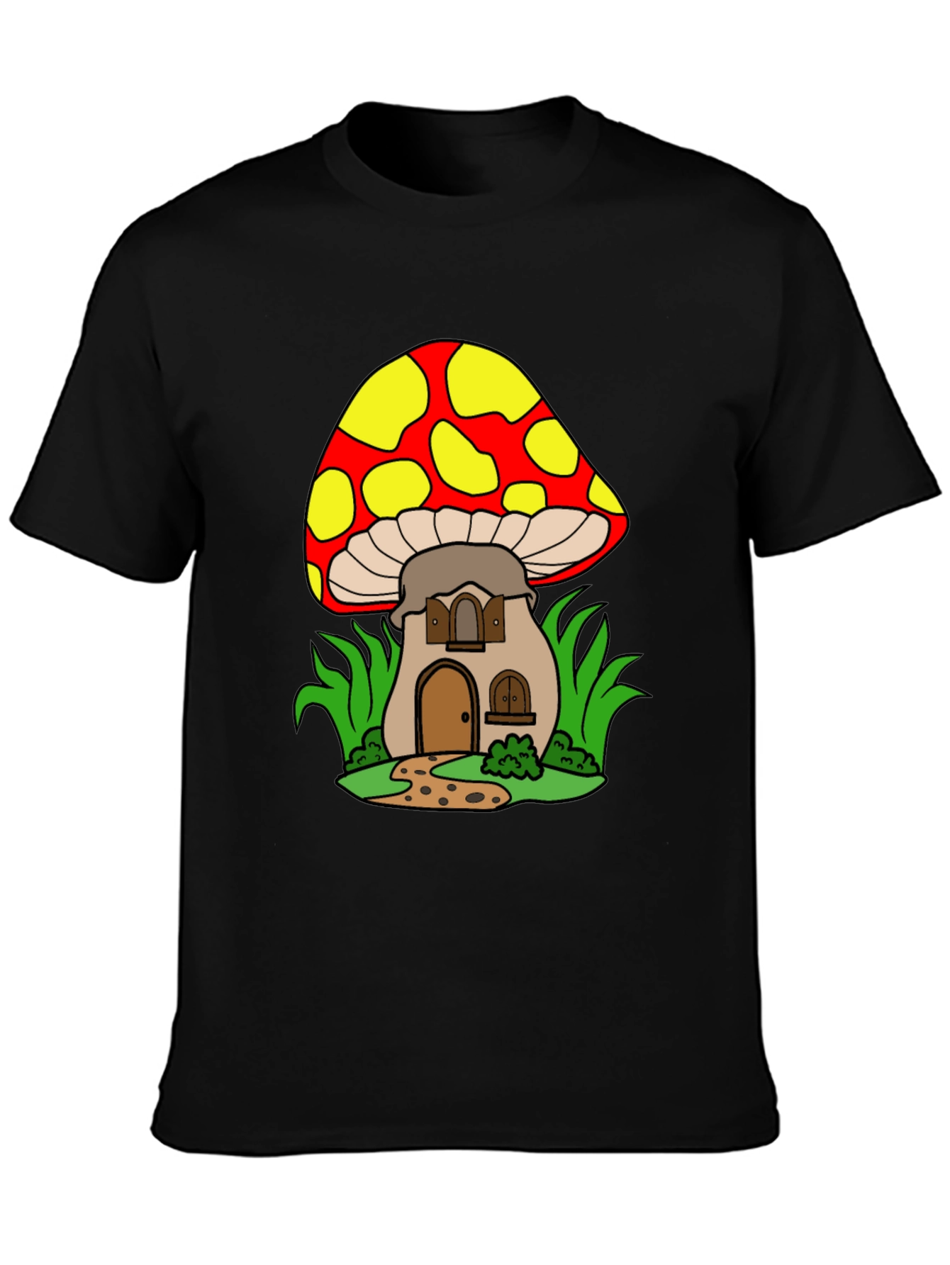 Mushroom House Graphic Tee - Whimsical Design