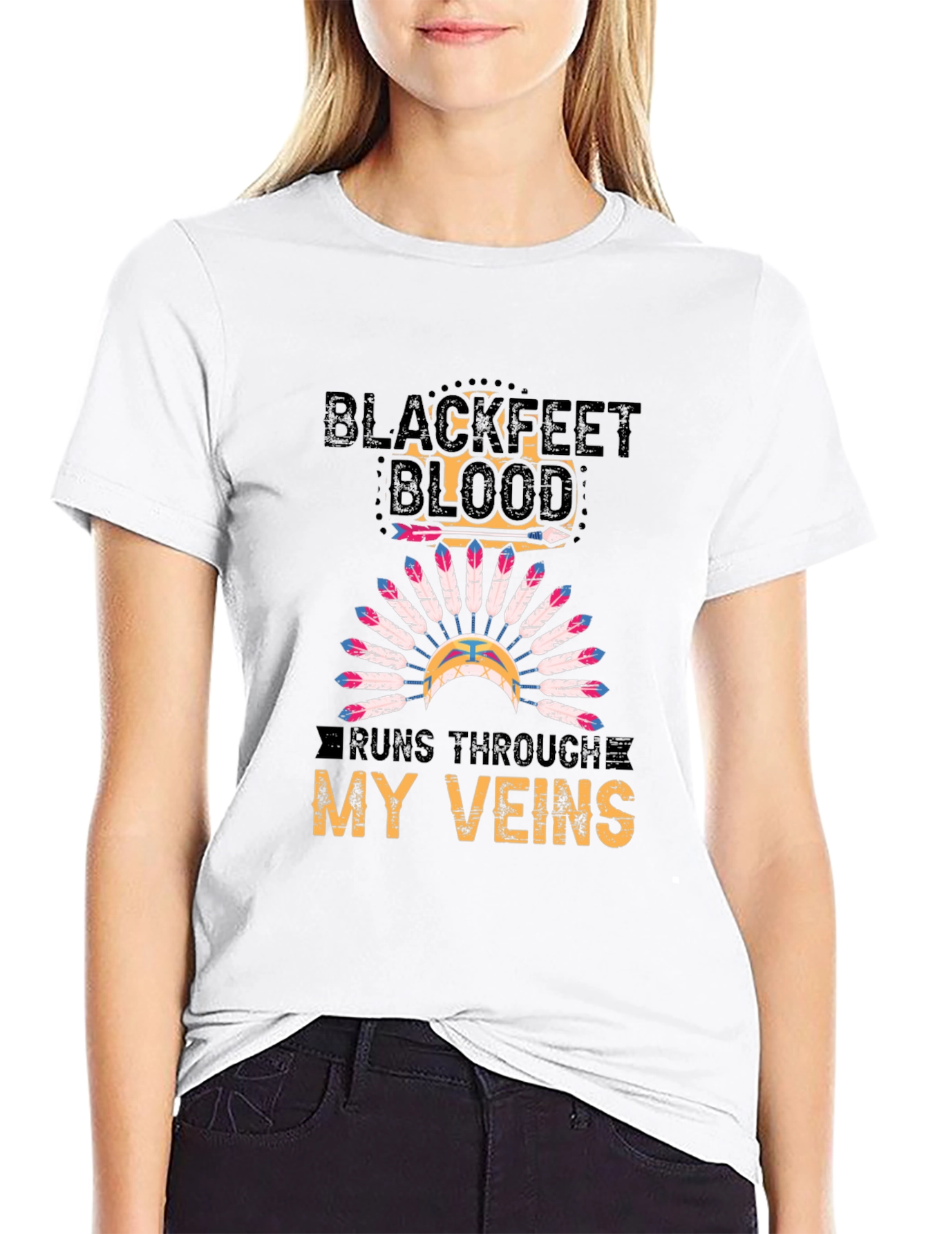 Blackfeet Blood Runs Through My Veins T-Shirt