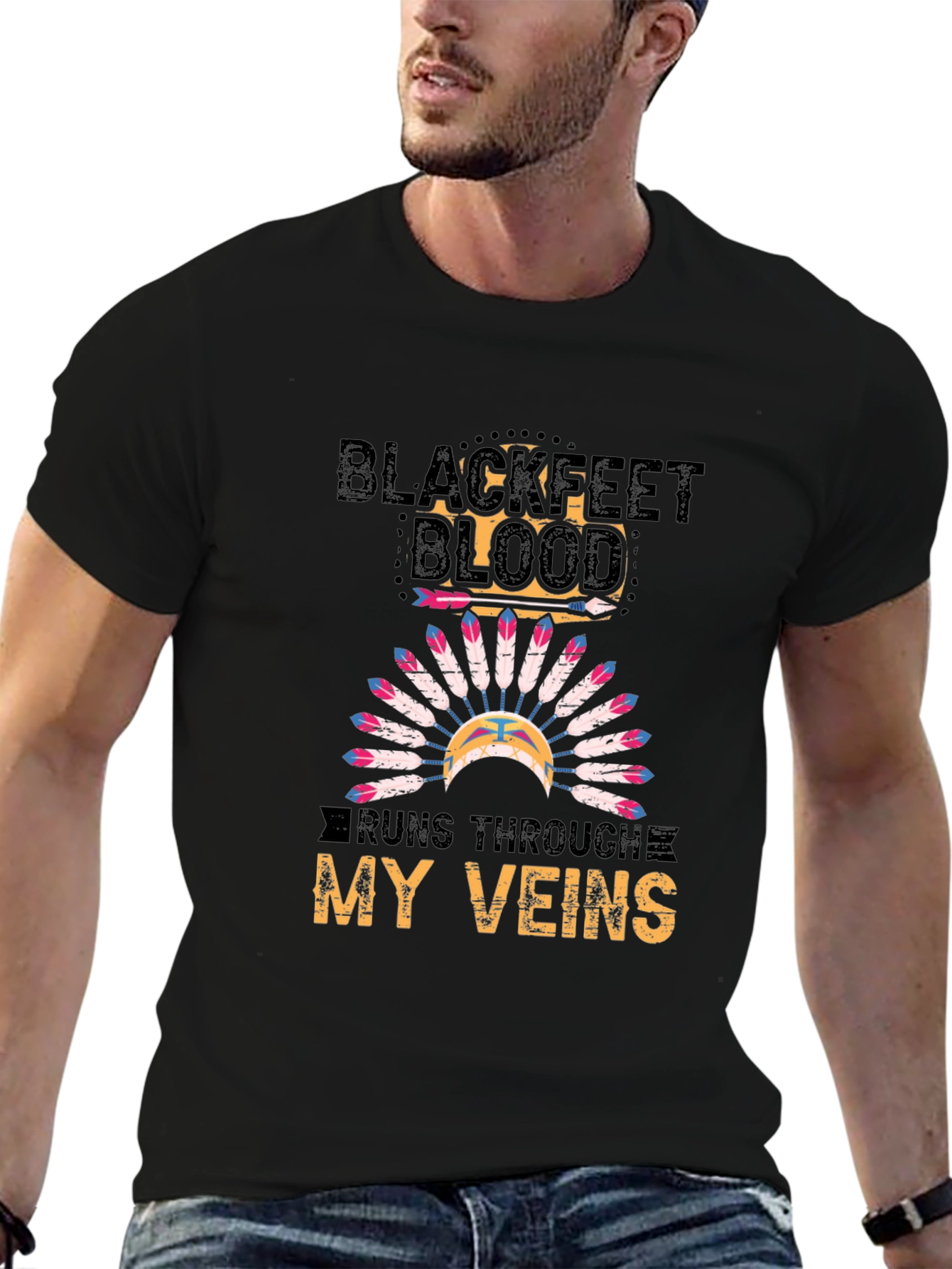 Blackfeet Blood Runs Through My Veins T-Shirt