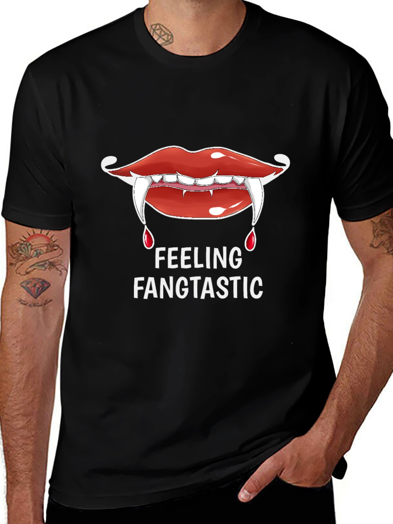 Fangtastic Vampire Lips Graphic T-Shirt