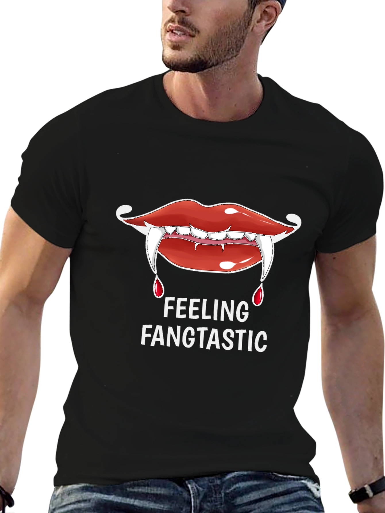 Fangtastic Vampire Lips Graphic T-Shirt