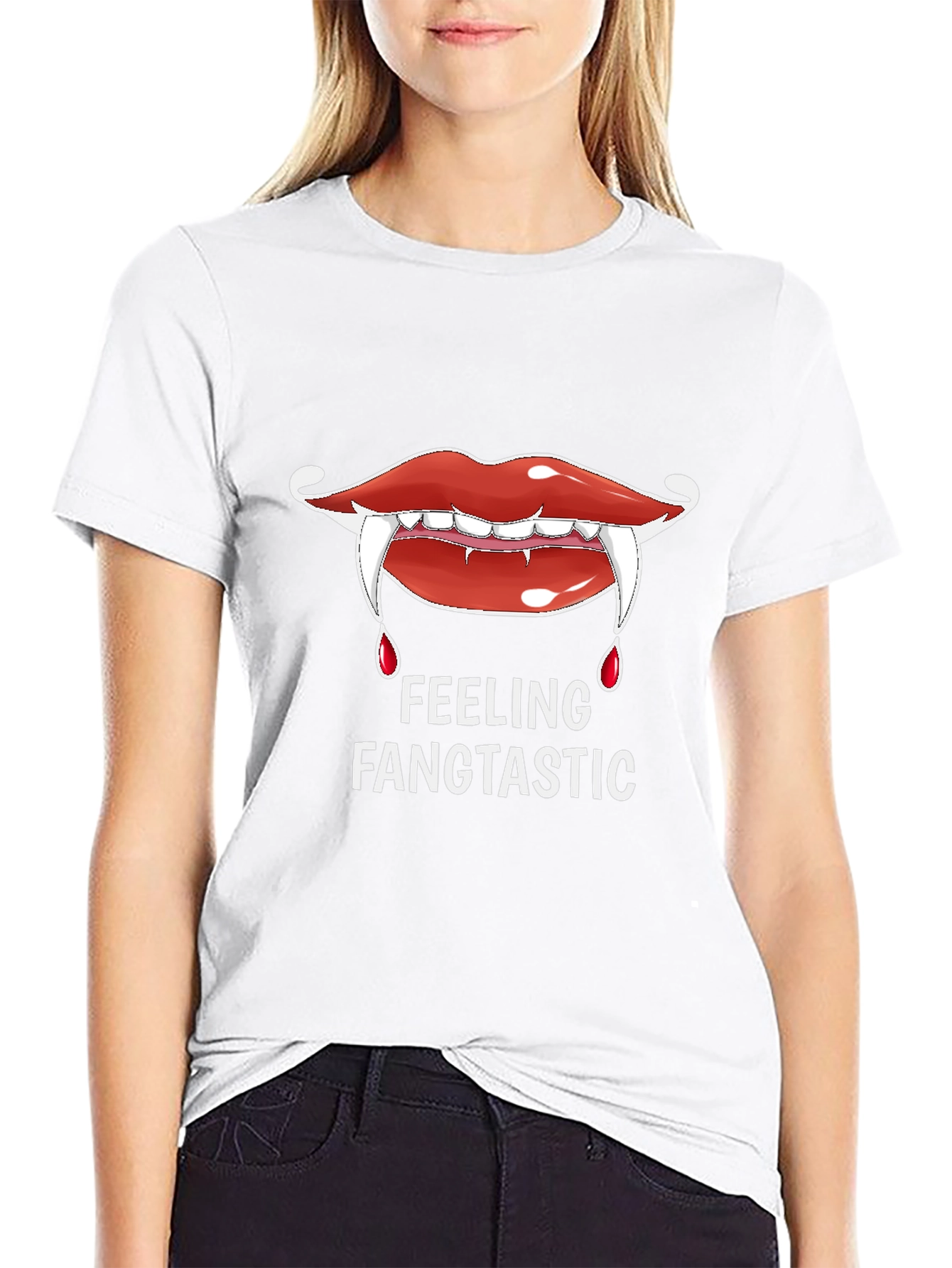 Fangtastic Vampire Lips Graphic T-Shirt