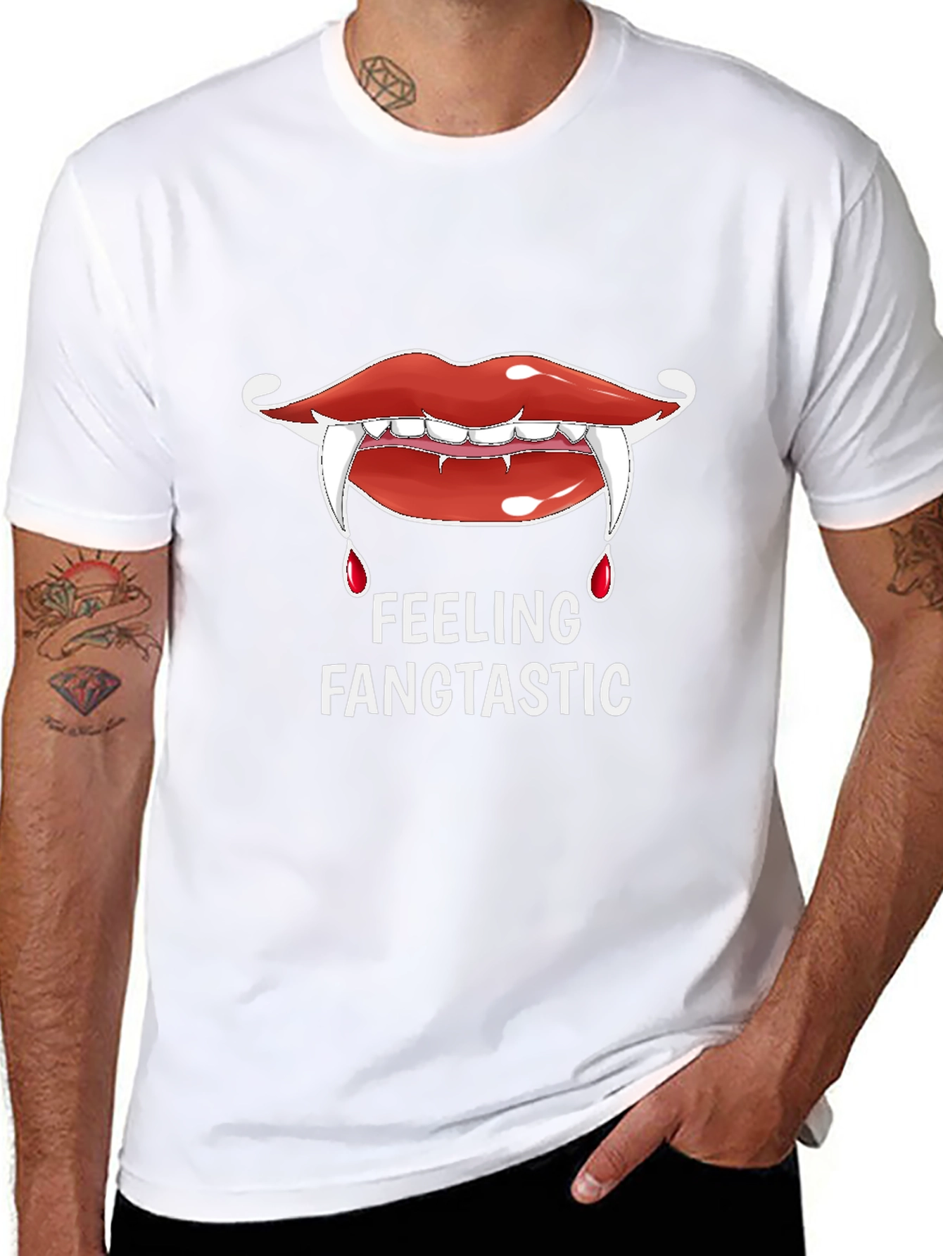 Fangtastic Vampire Lips Graphic T-Shirt