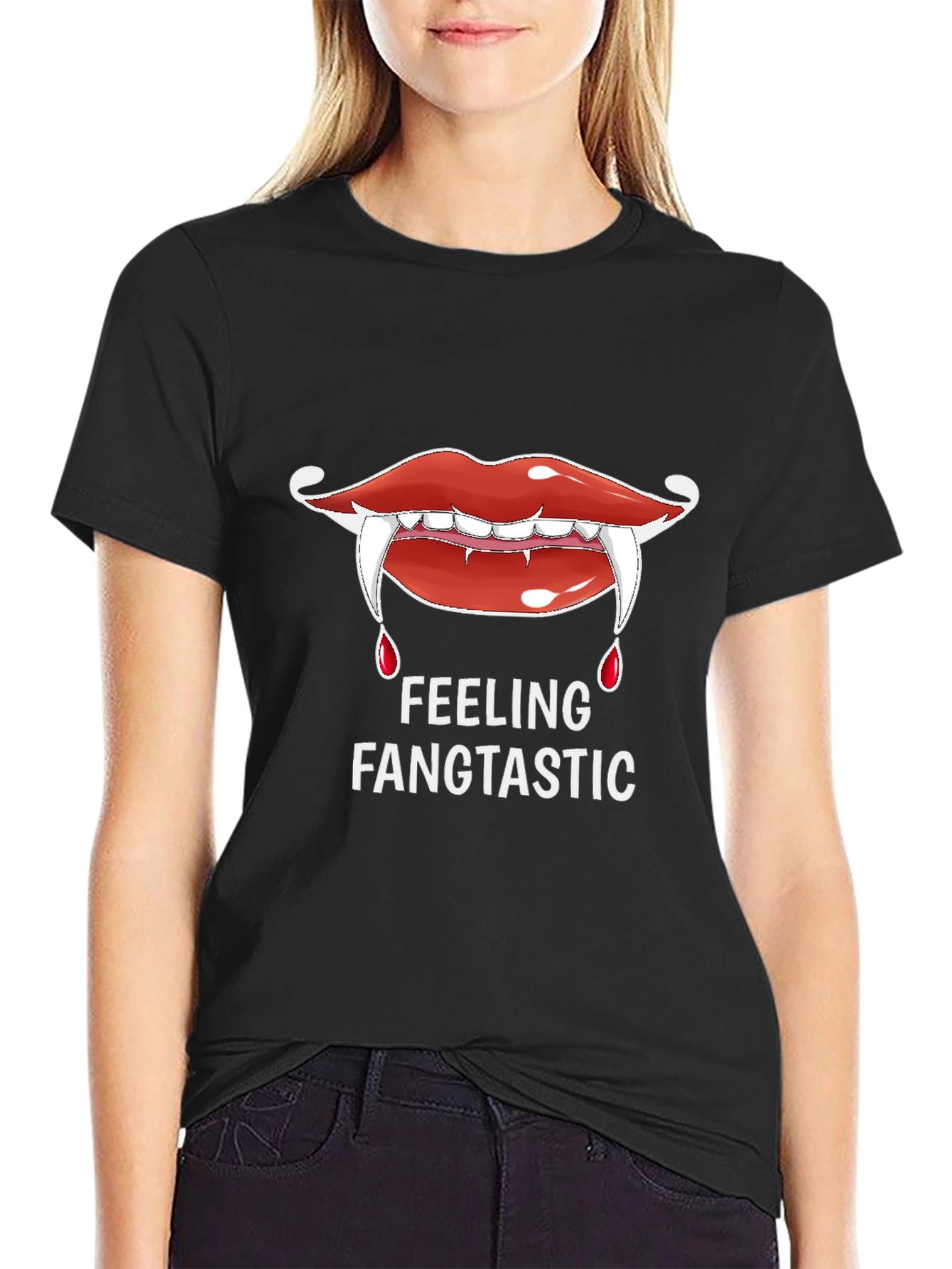 Fangtastic Vampire Lips Graphic T-Shirt