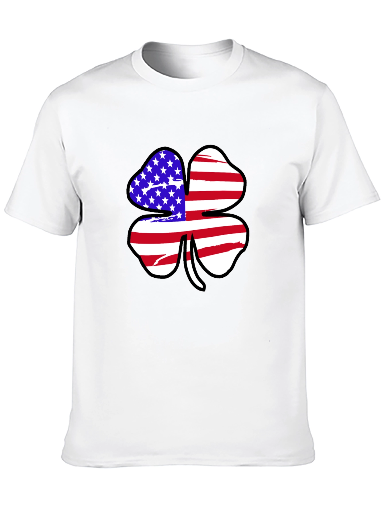 American Flag Shamrock Graphic T-Shirt