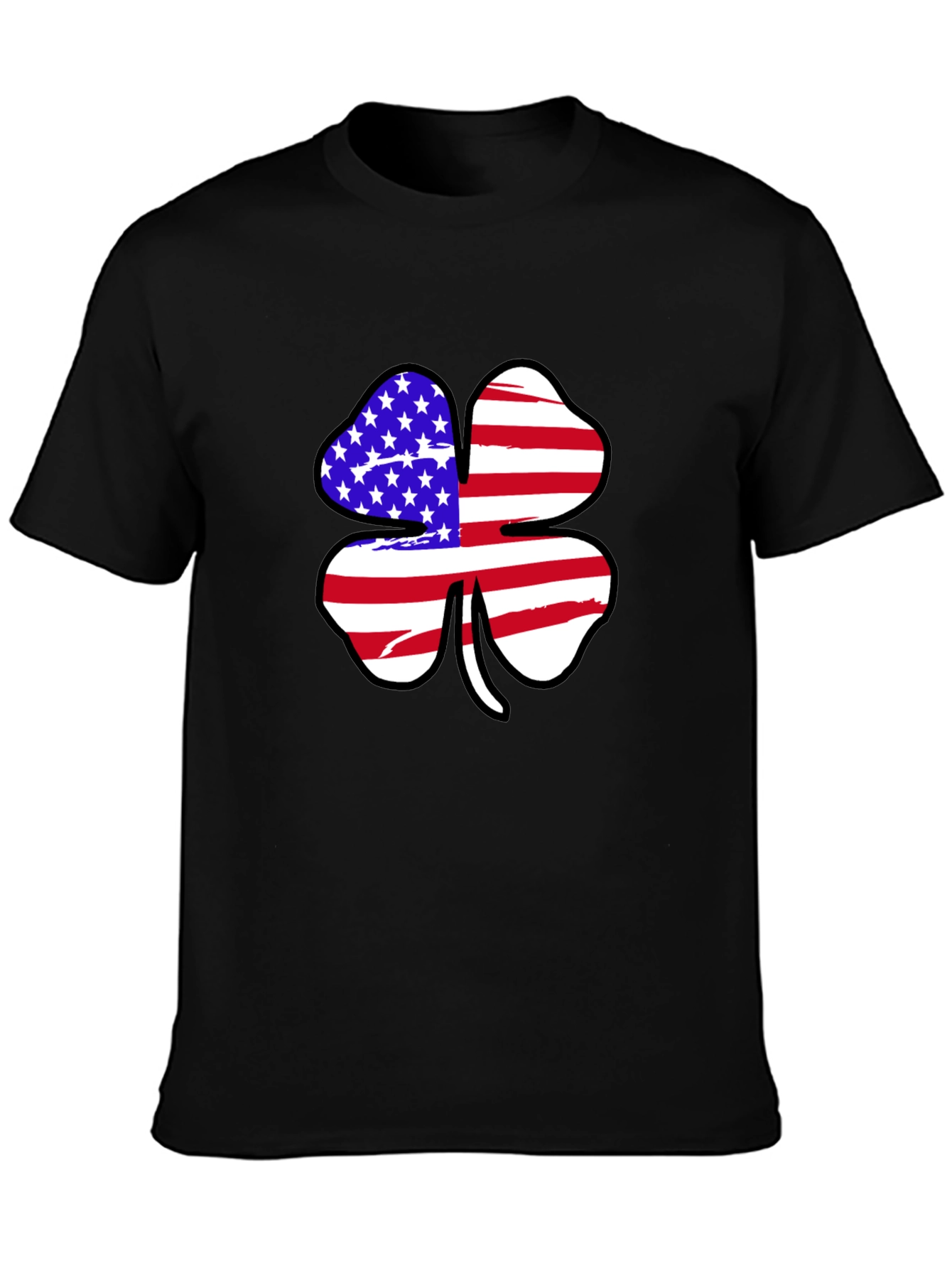 American Flag Shamrock Graphic T-Shirt