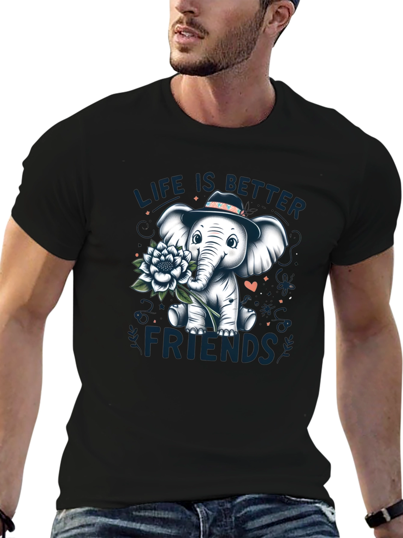 Life is Better With Friends Elephant Graphic Tee
