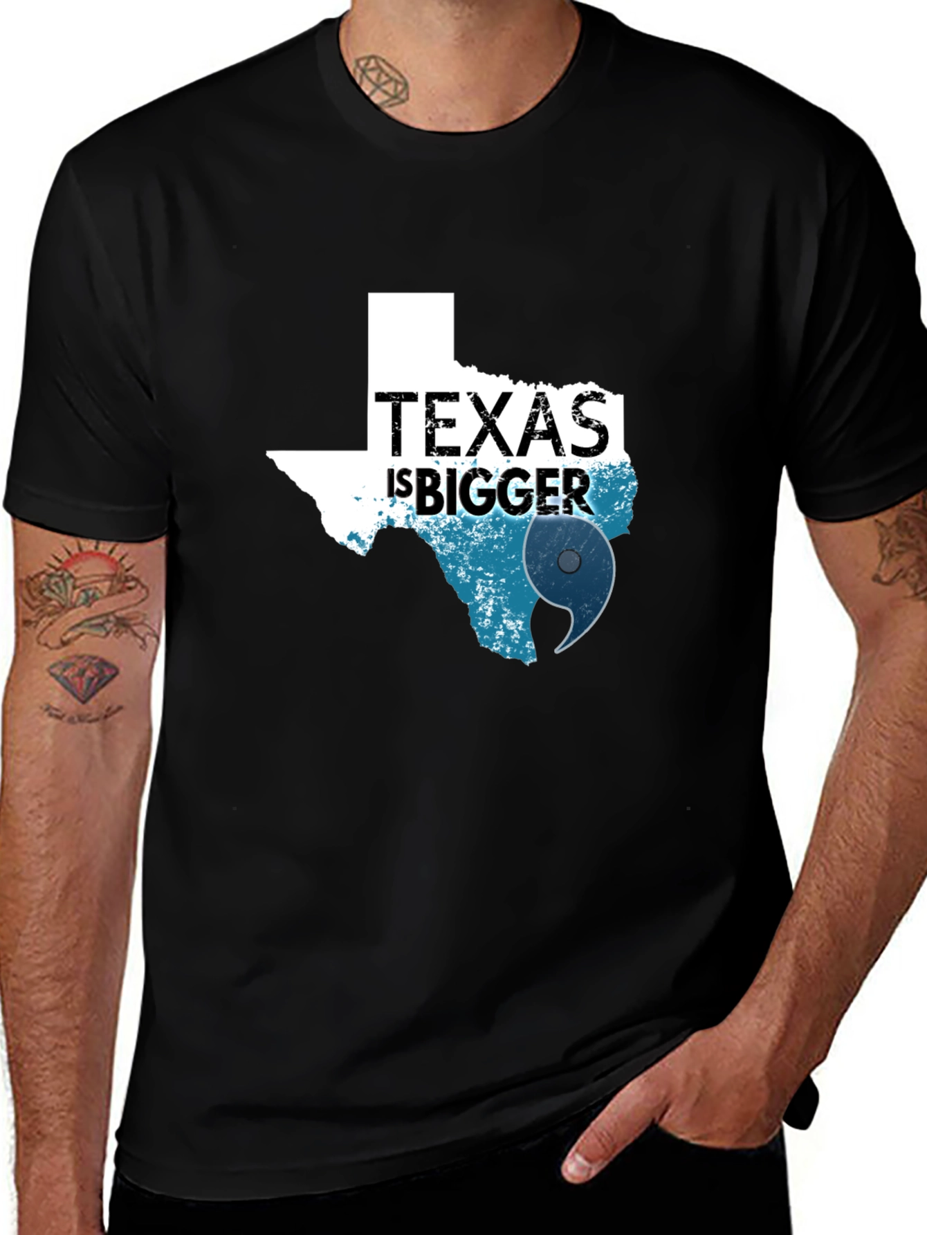 Texas is Bigger Hurricane Graphic T-Shirt