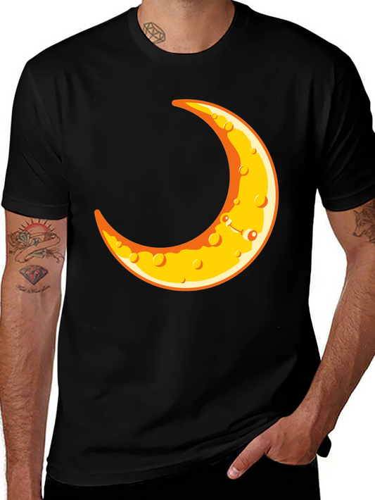 Crescent Moon Graphic T-Shirt - Black