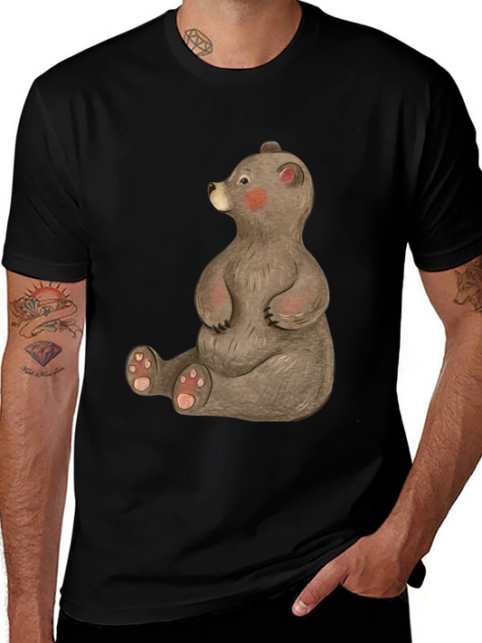 Cute Bear Graphic Tee - Soft Cotton Blend T-Shirt