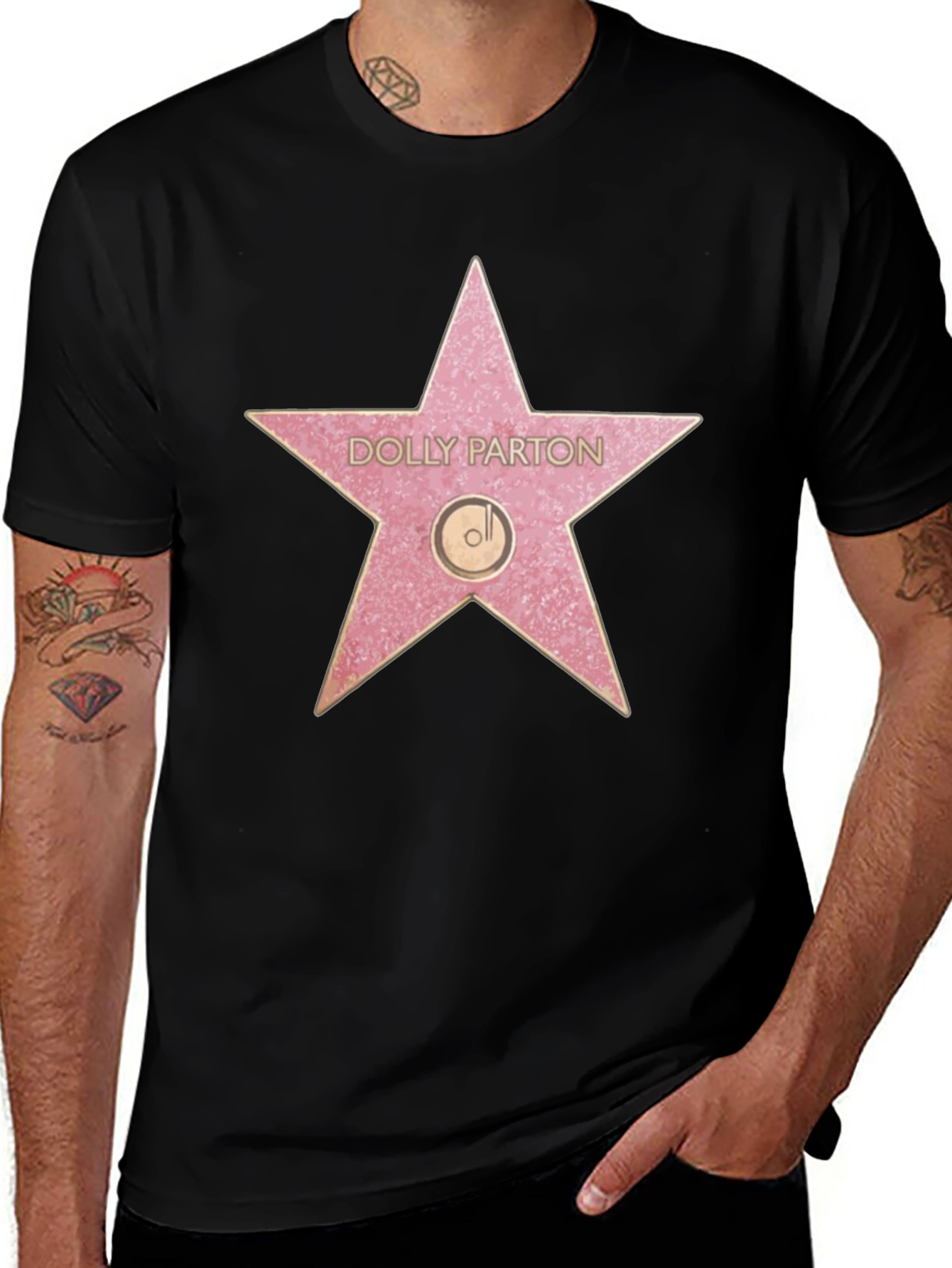 Dolly Parton Star T-Shirt - Black