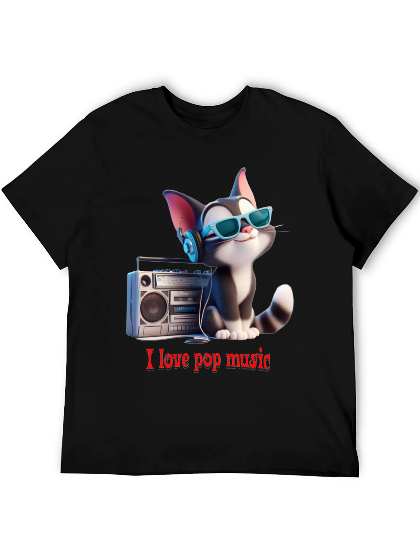Cool Cat Loves Pop Music T-Shirt