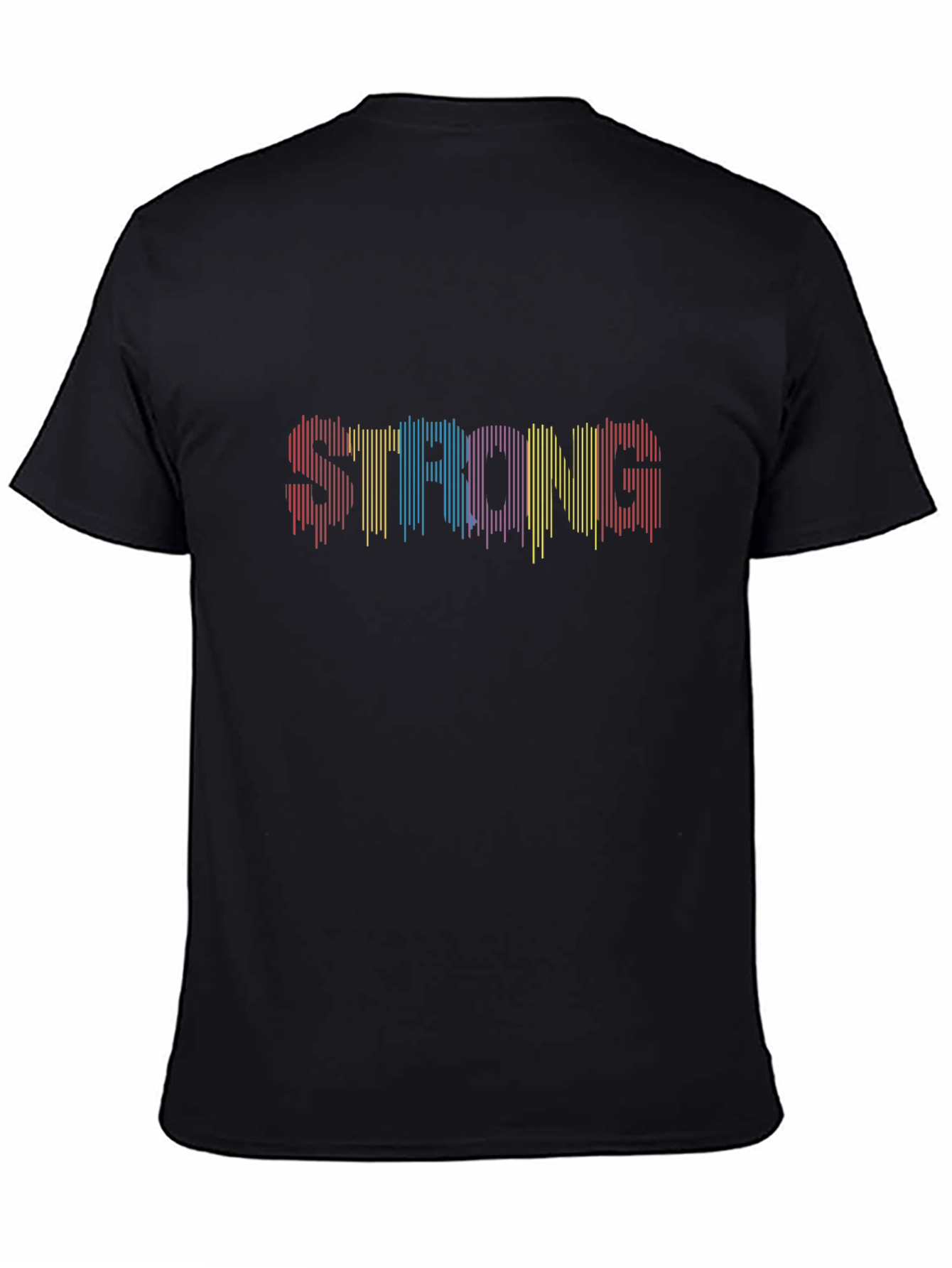 Striped STRONG Graphic Tee - Black