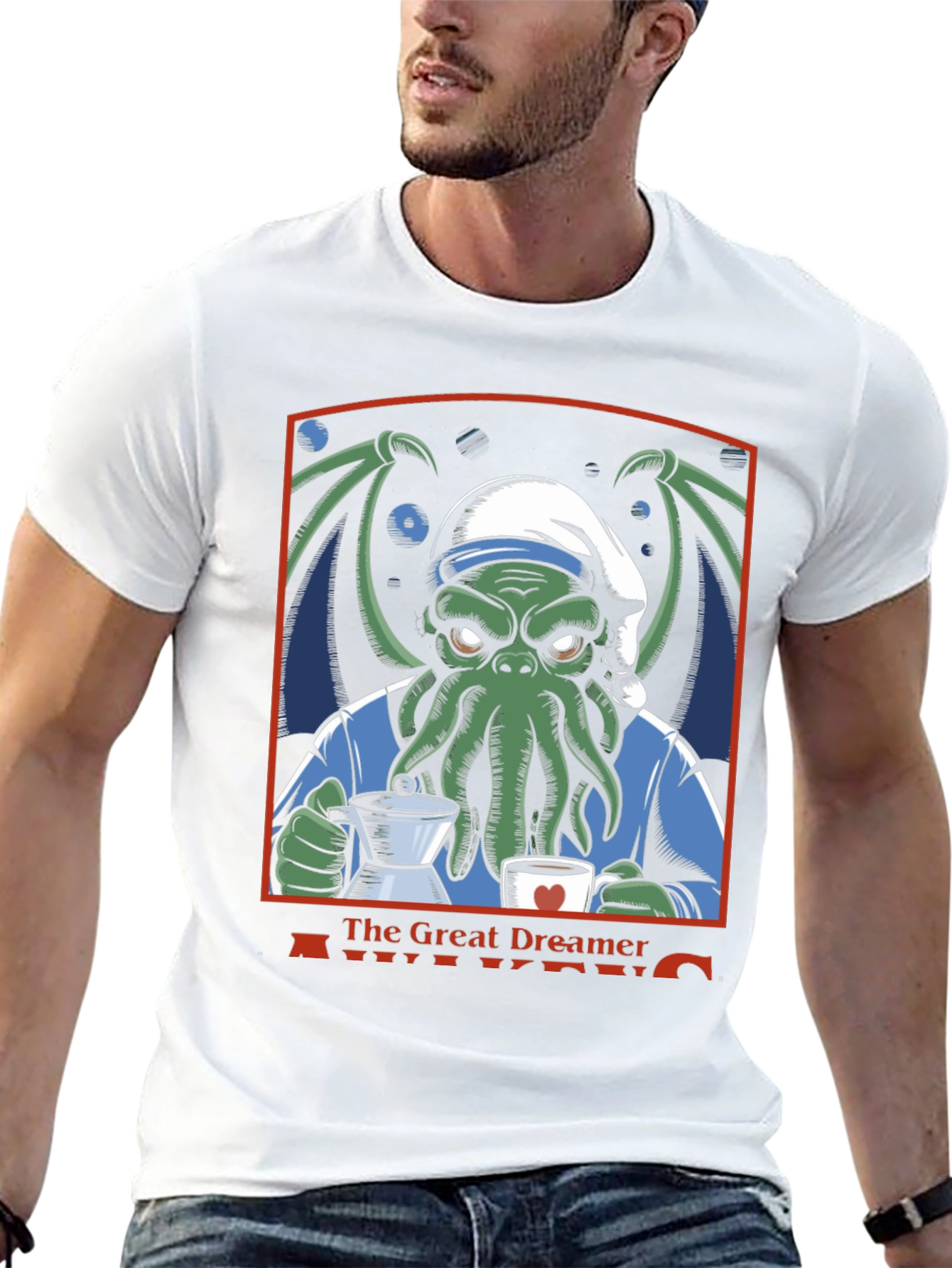 The Great Dreamer Awakens Cthulhu Coffee T-Shirt