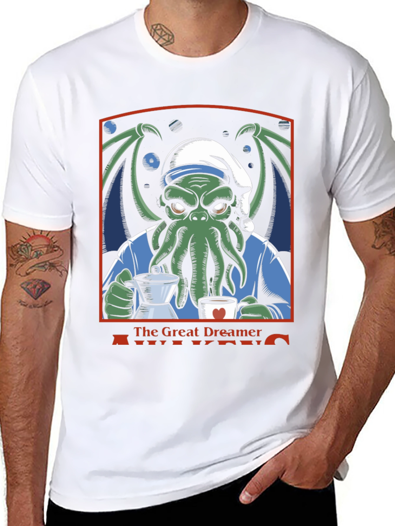 The Great Dreamer Awakens Cthulhu Coffee T-Shirt