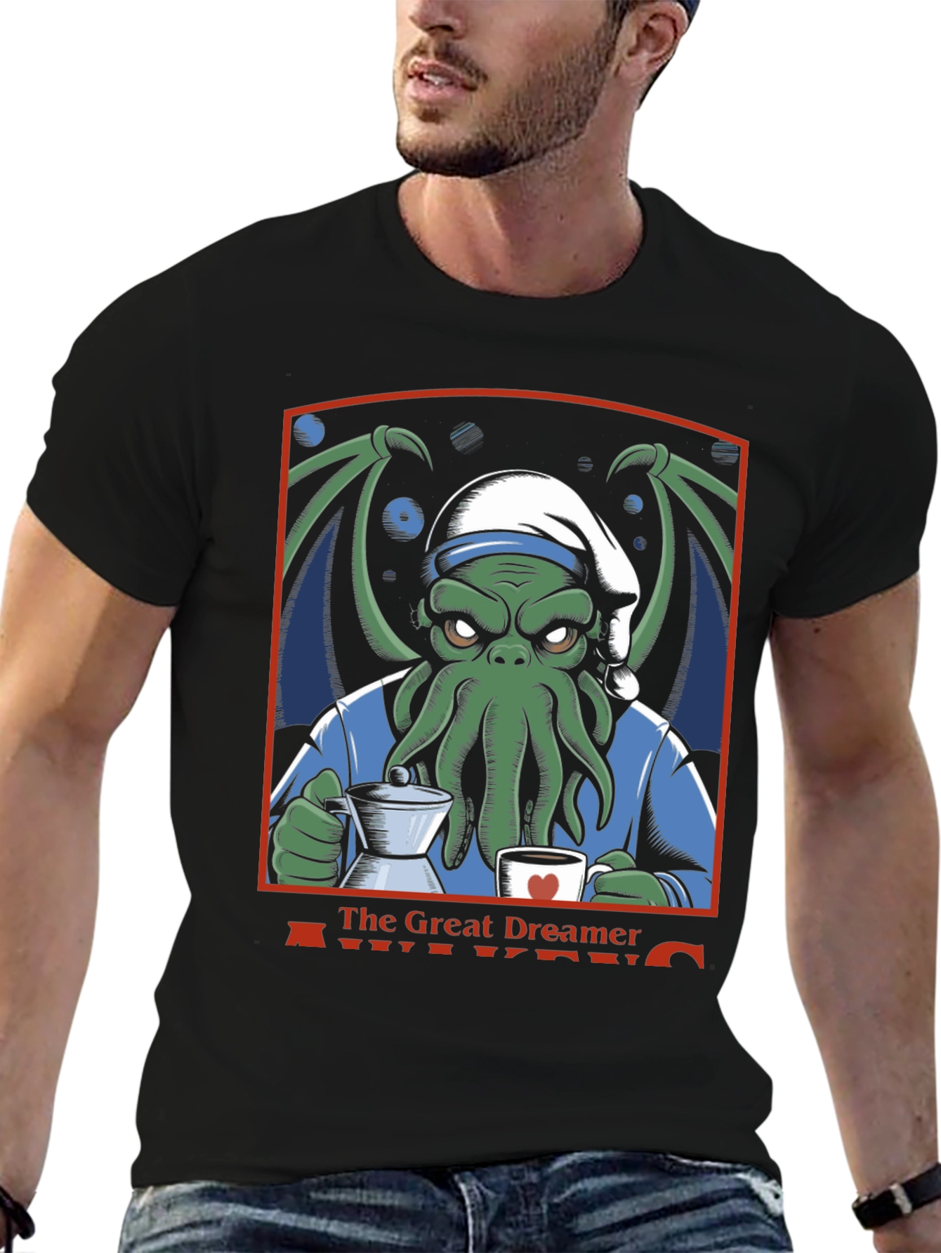 The Great Dreamer Awakens Cthulhu Coffee T-Shirt