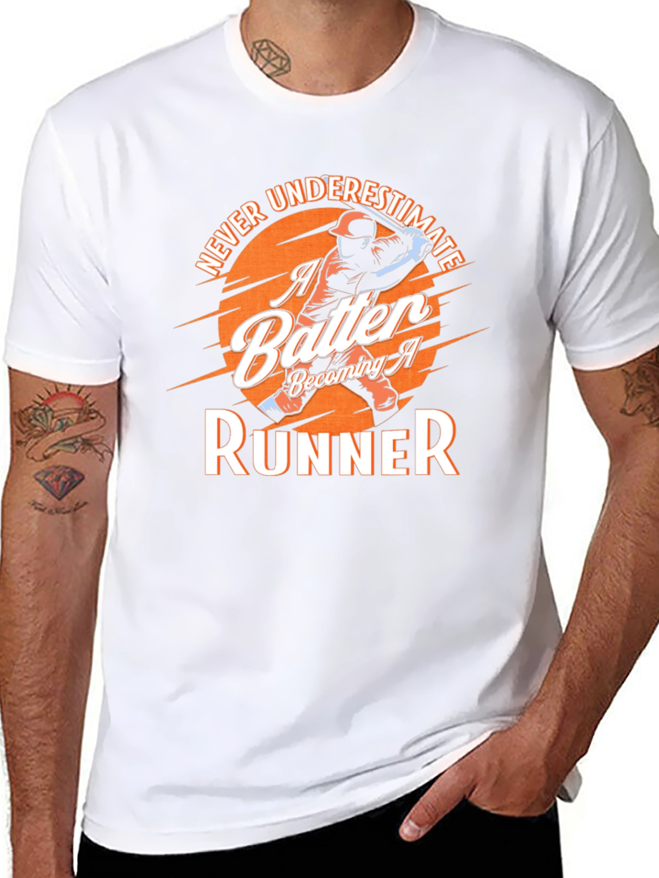 Batter to Runner Baseball Graphic T-Shirt