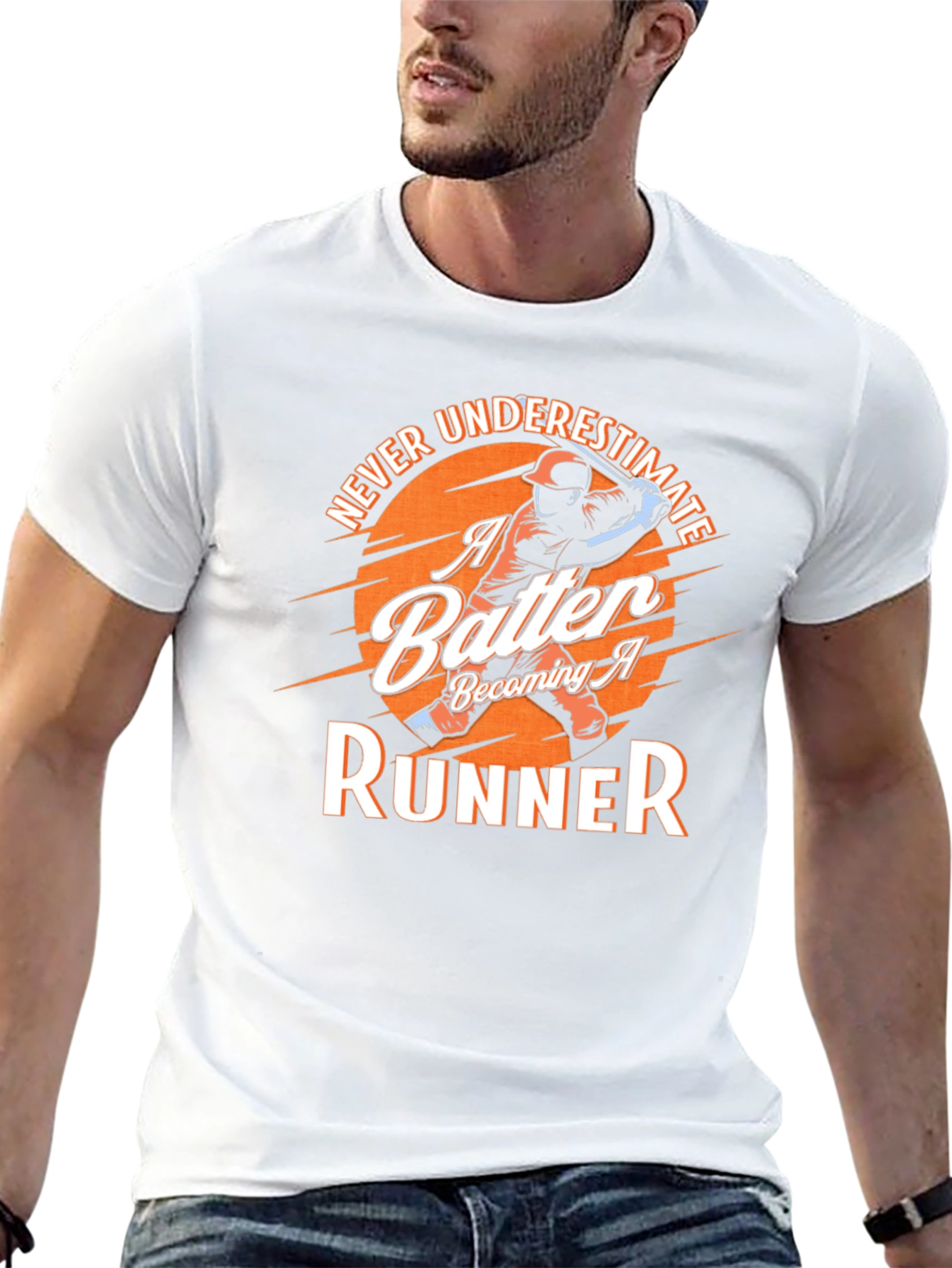 Batter to Runner Baseball Graphic T-Shirt