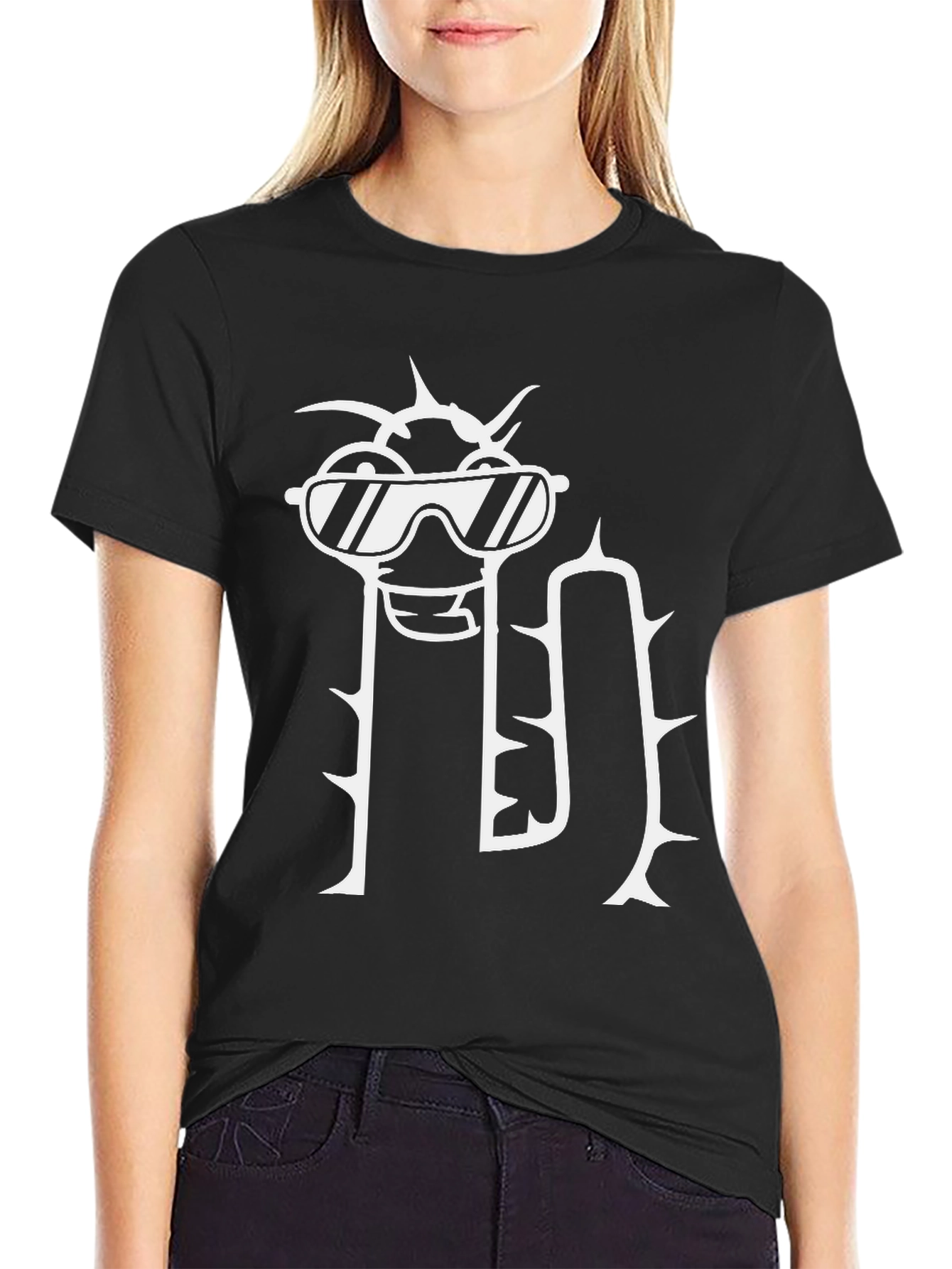 Cool Cactus Graphic T-Shirt - Mens Black Tee