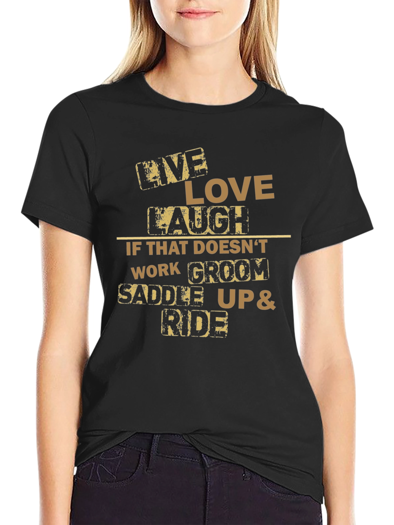 Live Love Laugh Horse Riding T-Shirt