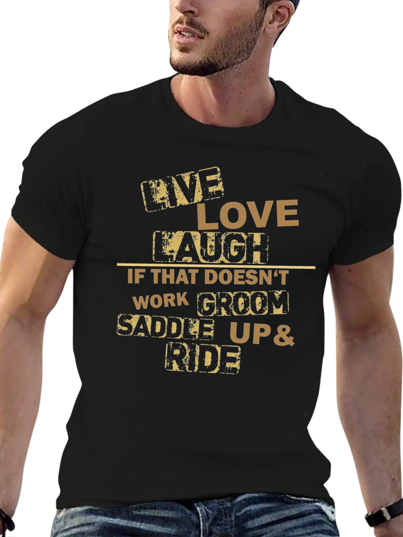Live Love Laugh Horse Riding T-Shirt