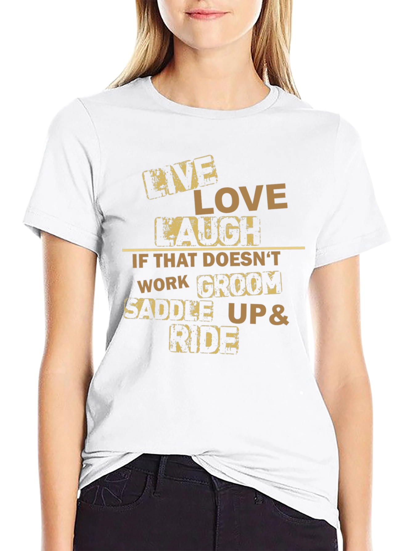 Live Love Laugh Horse Riding T-Shirt