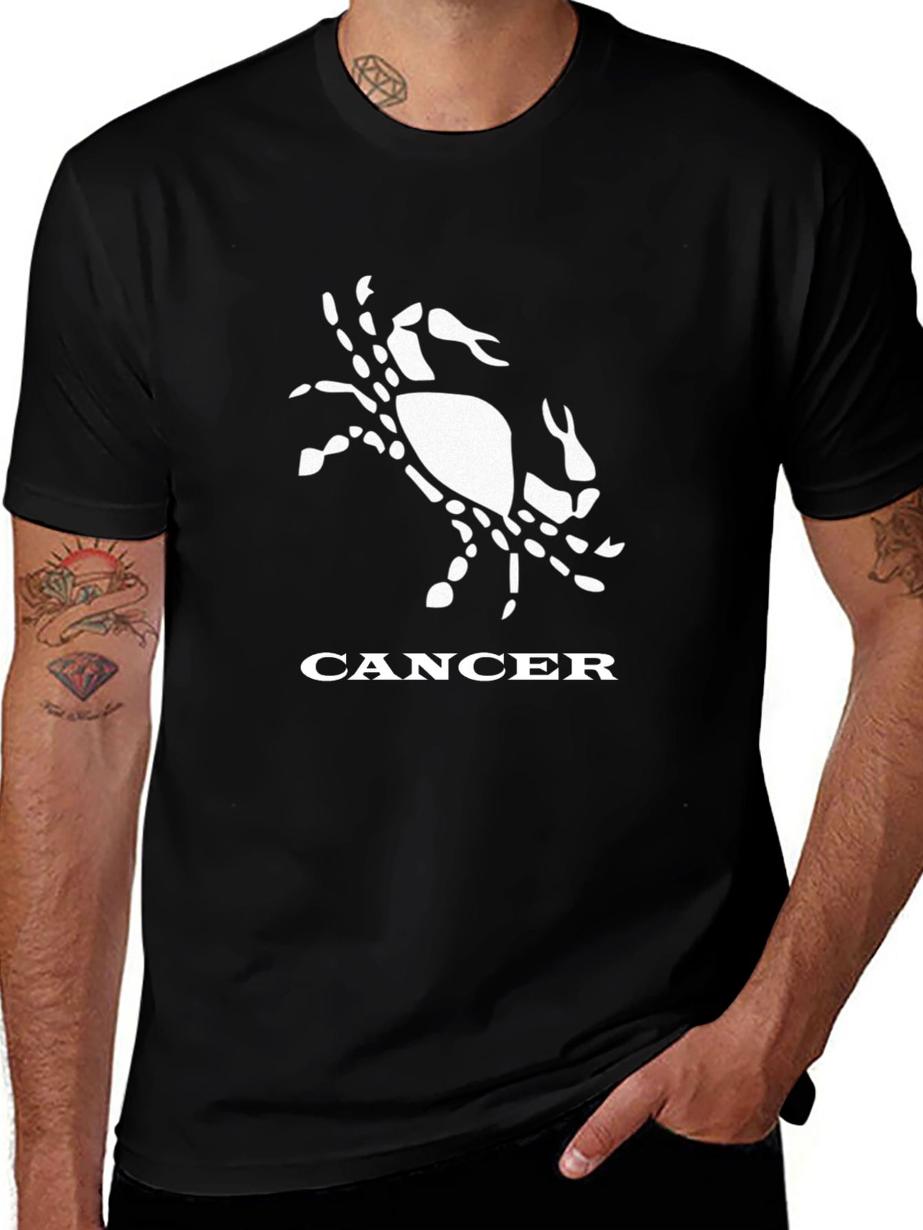Cancer Zodiac Graphic Tee - Stylish Black T-Shirt