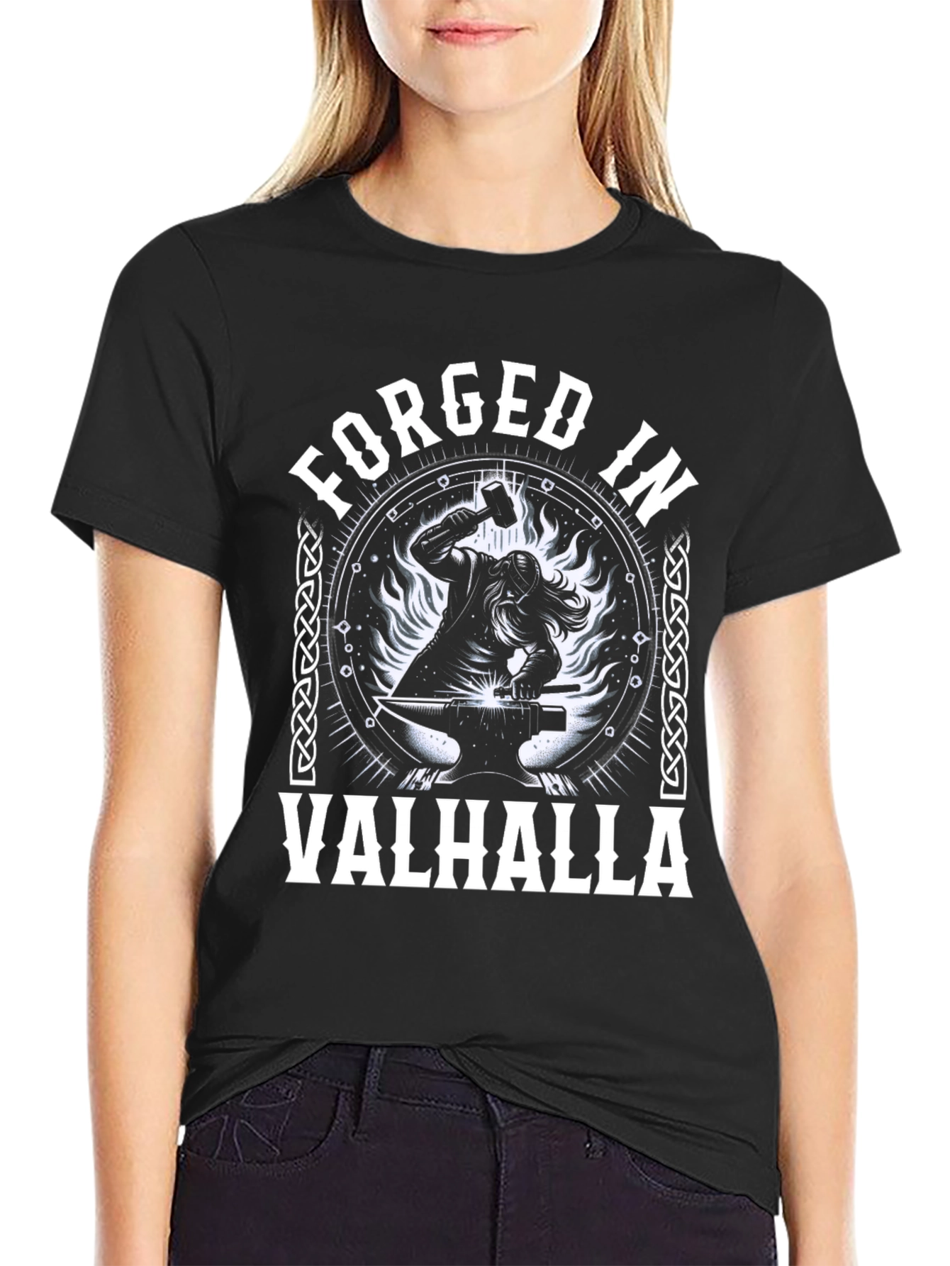 Forged in Valhalla Black Graphic Tee