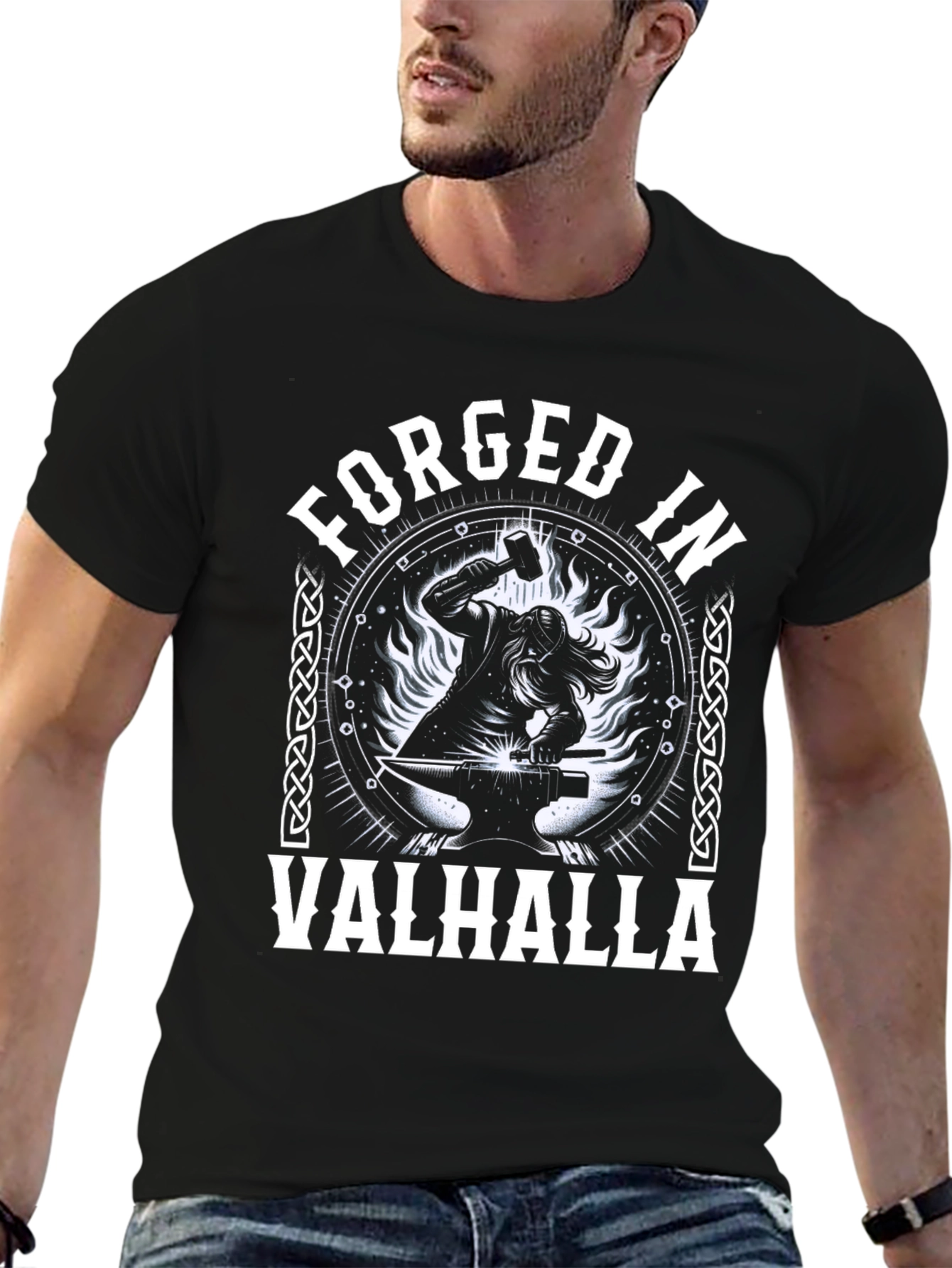 Forged in Valhalla Black Graphic Tee