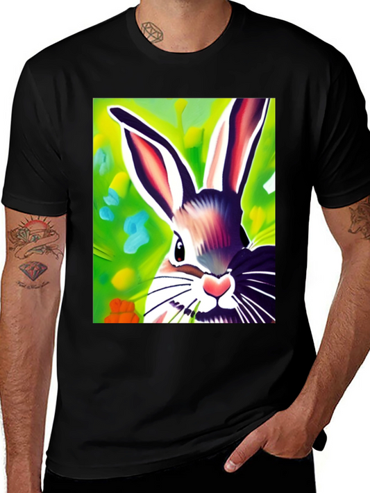 Vibrant Bunny Graphic Tee - Unisex Cotton Shirt
