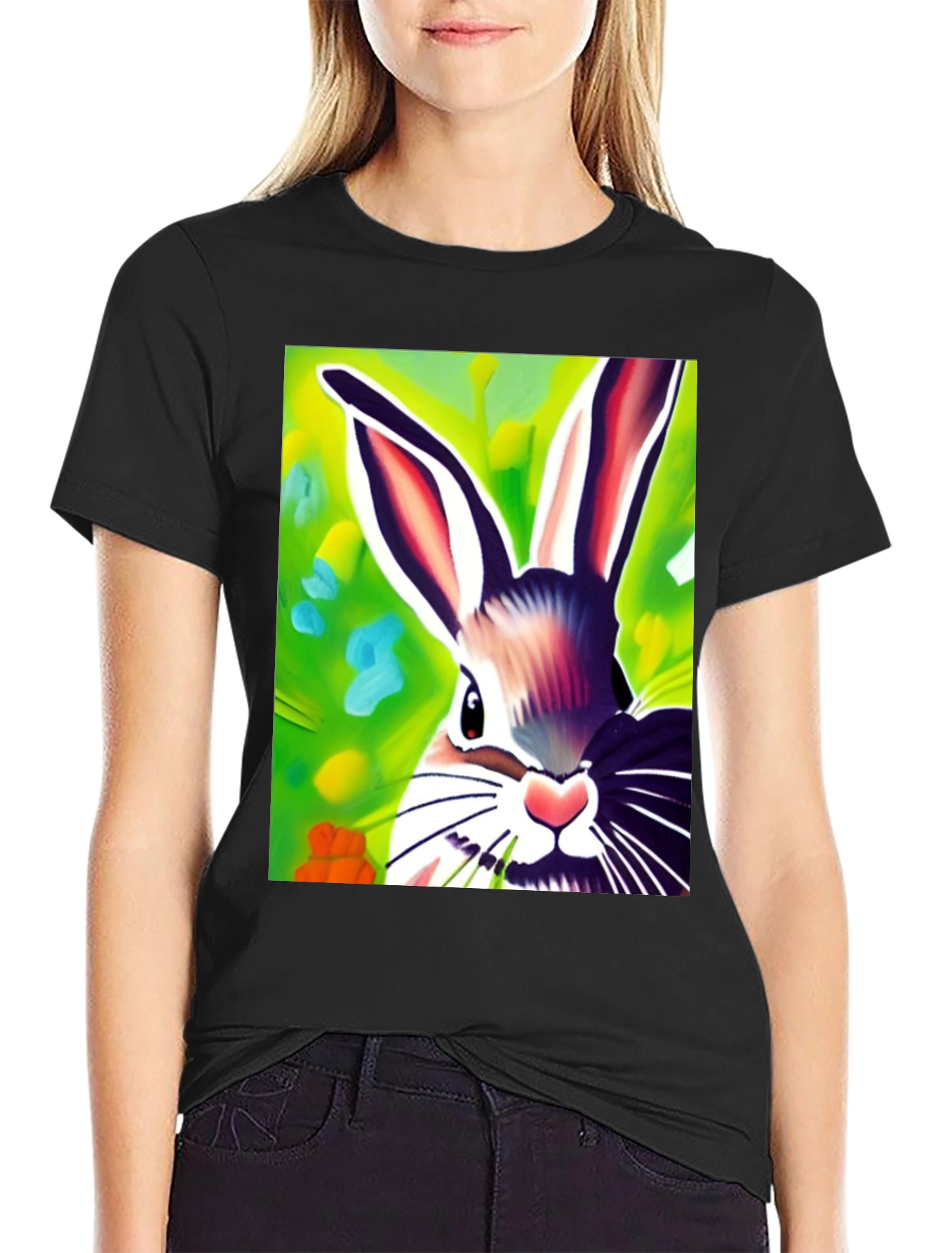 Vibrant Bunny Graphic Tee - Unisex Cotton Shirt