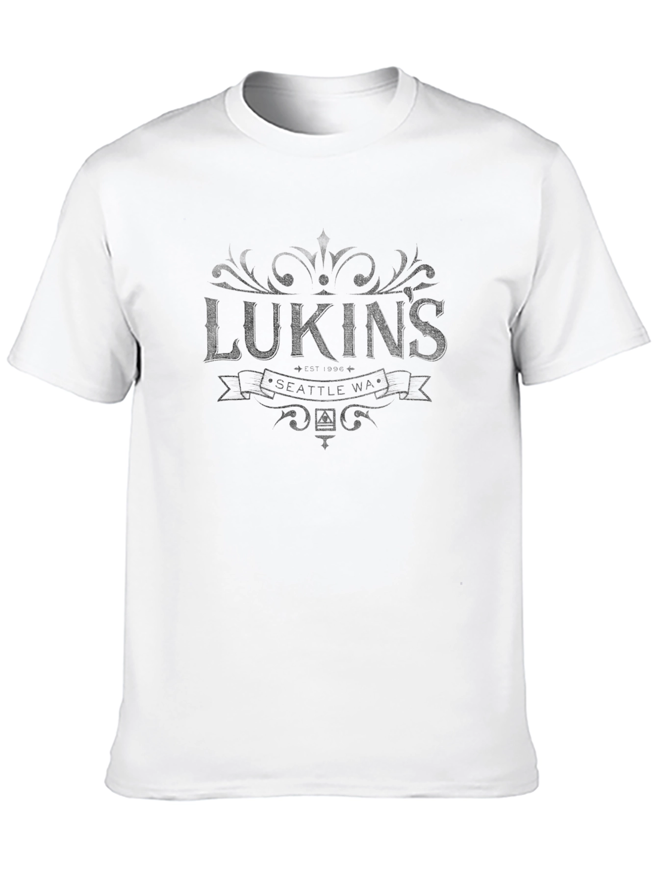 Lukins Seattle WA Black Graphic T-Shirt