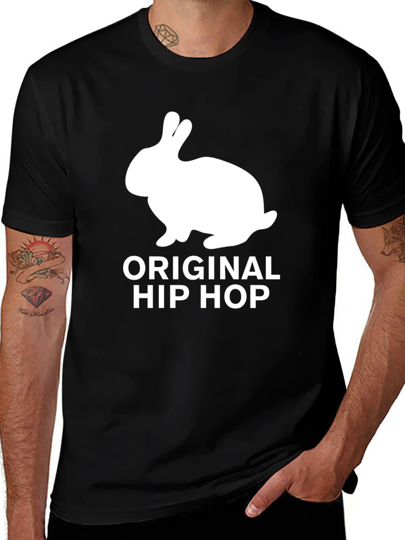 Original Hip Hop Rabbit Black T-Shirt