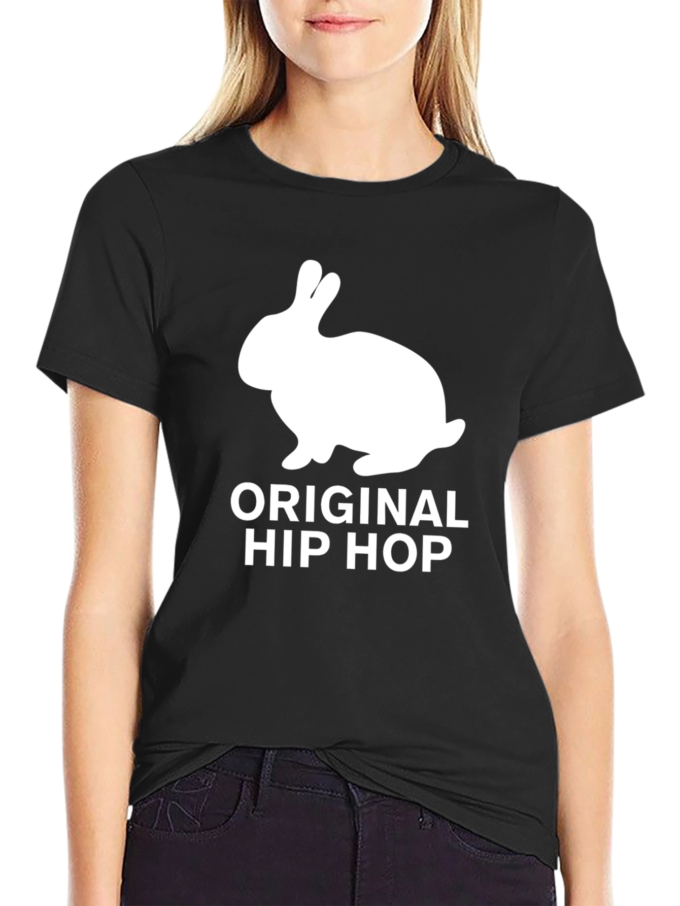 Original Hip Hop Rabbit Black T-Shirt
