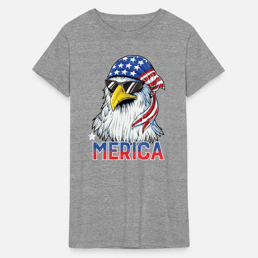 Eagle Mullet T Shirt 4th of July American Flag Merica Men