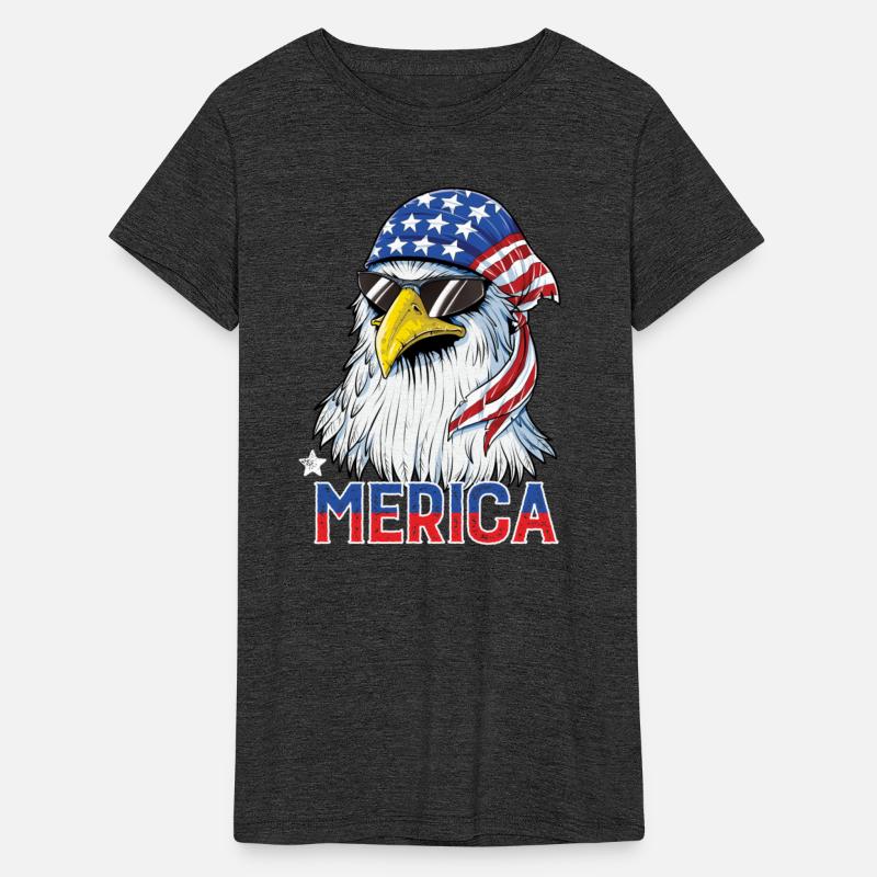 Eagle Mullet T Shirt 4th of July American Flag Merica Men