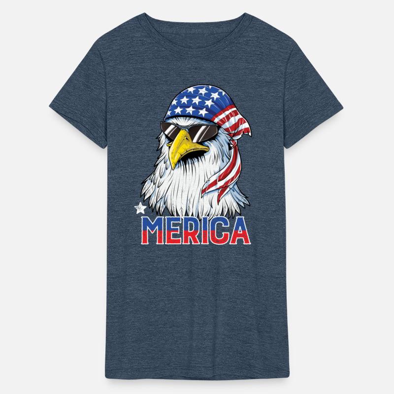 Eagle Mullet T Shirt 4th of July American Flag Merica Men