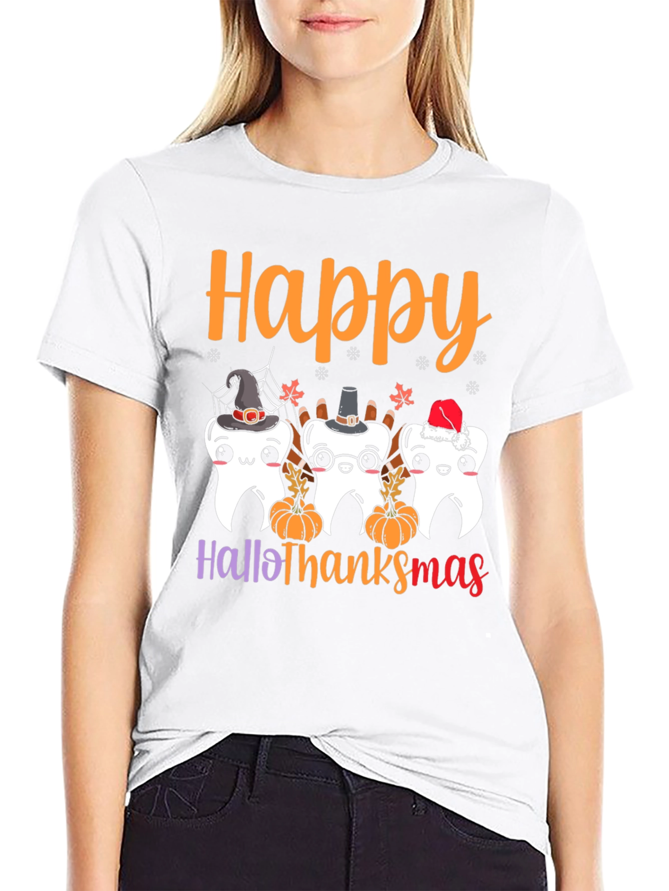 Happy Hallothanksmas Holiday Graphic T-Shirt