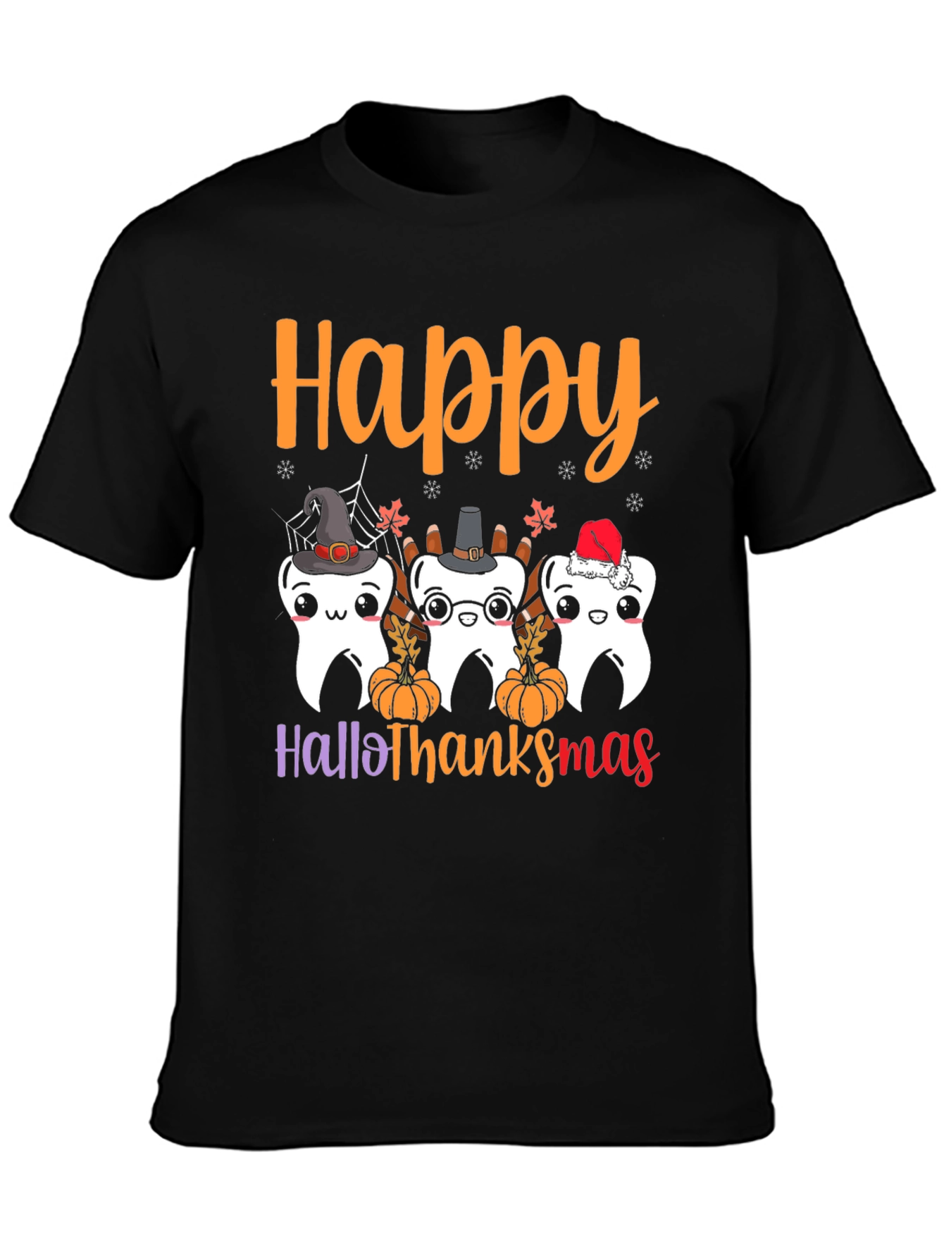 Happy Hallothanksmas Holiday Graphic T-Shirt